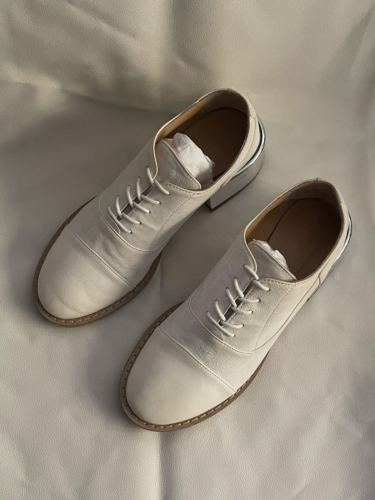 Maison Margiela Milky White Mirror Sole Lambskin Shoes