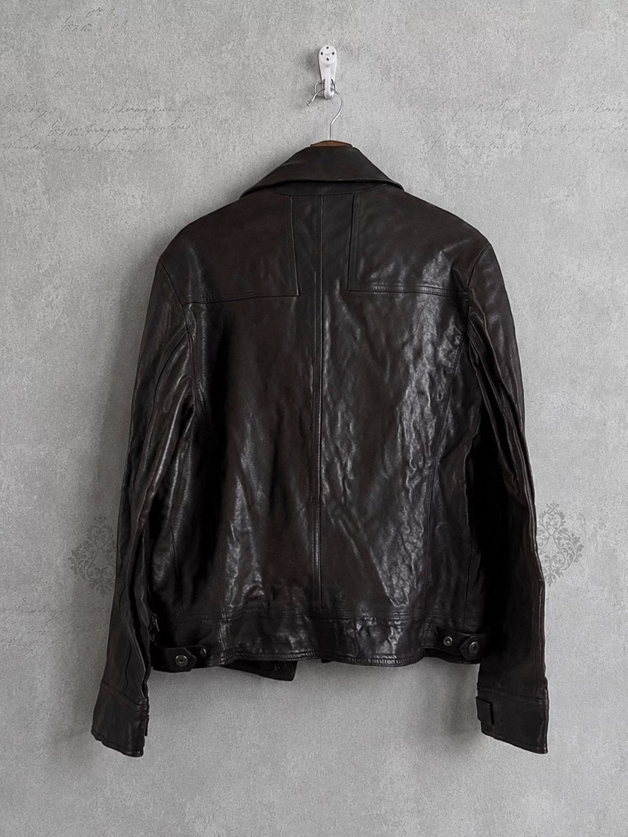 Versace 00s Multi Zip Leather Mainline Jacket