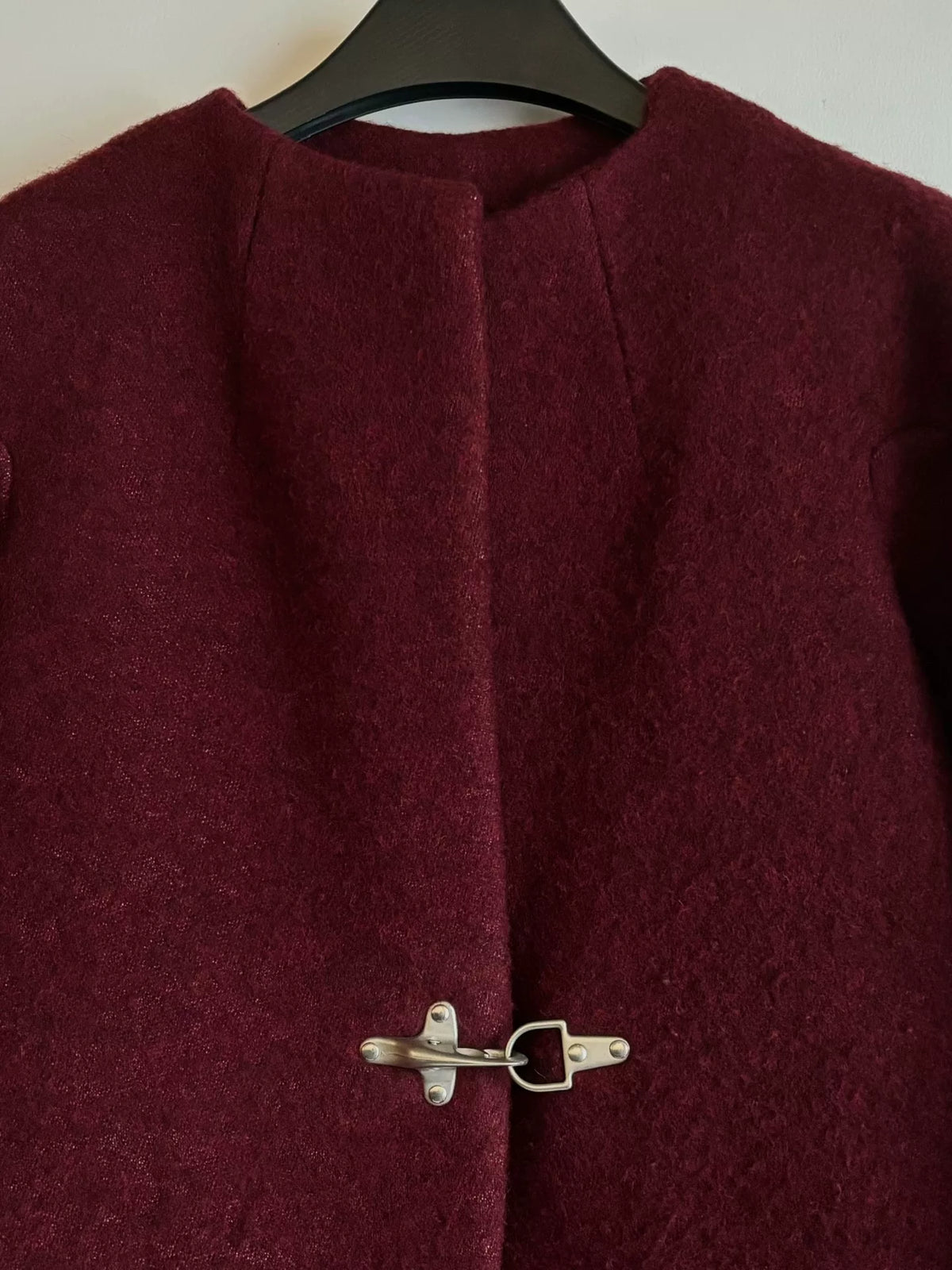 Dries Van Noten | AW2014 Bordeaux Red Airplane Buckle Coat