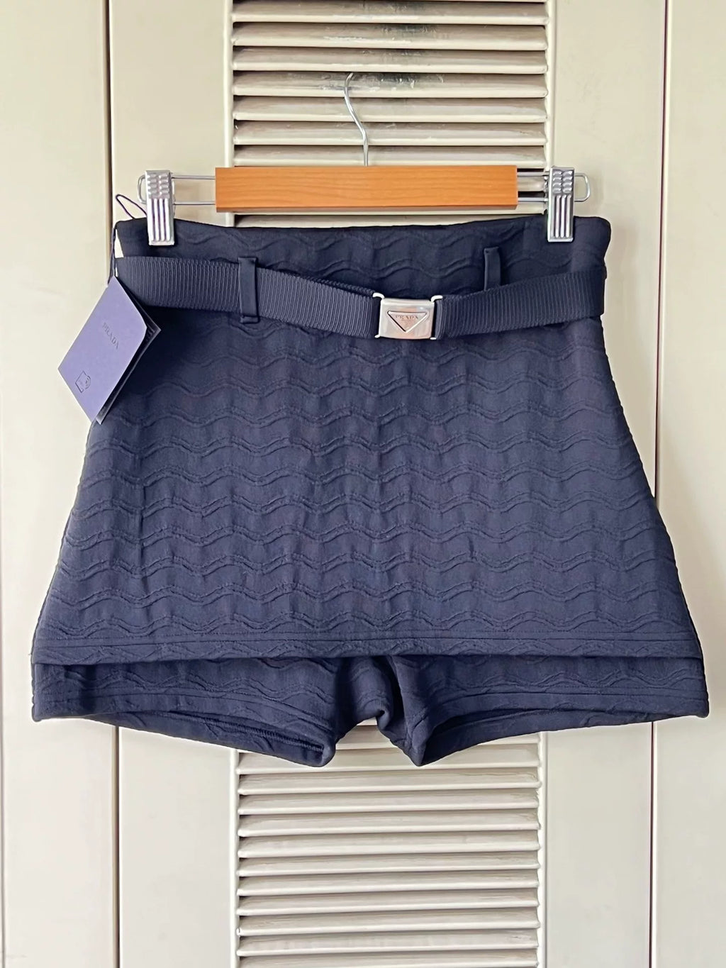 Prada black jacquard shorts