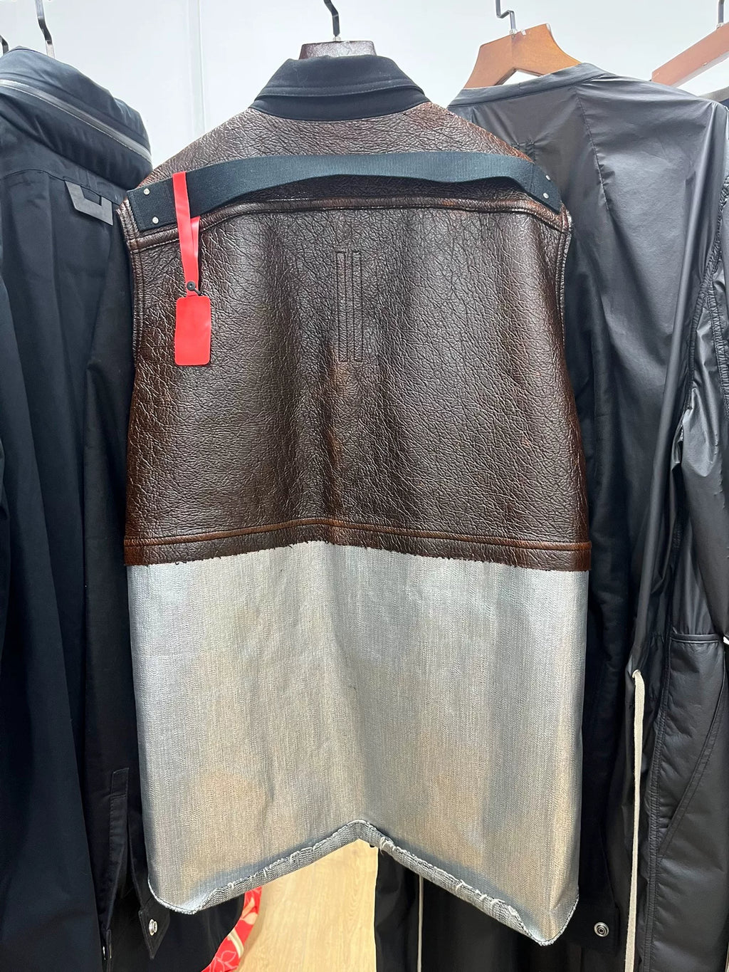 Rick Owens Buffalo Leather Patchwork Jacket