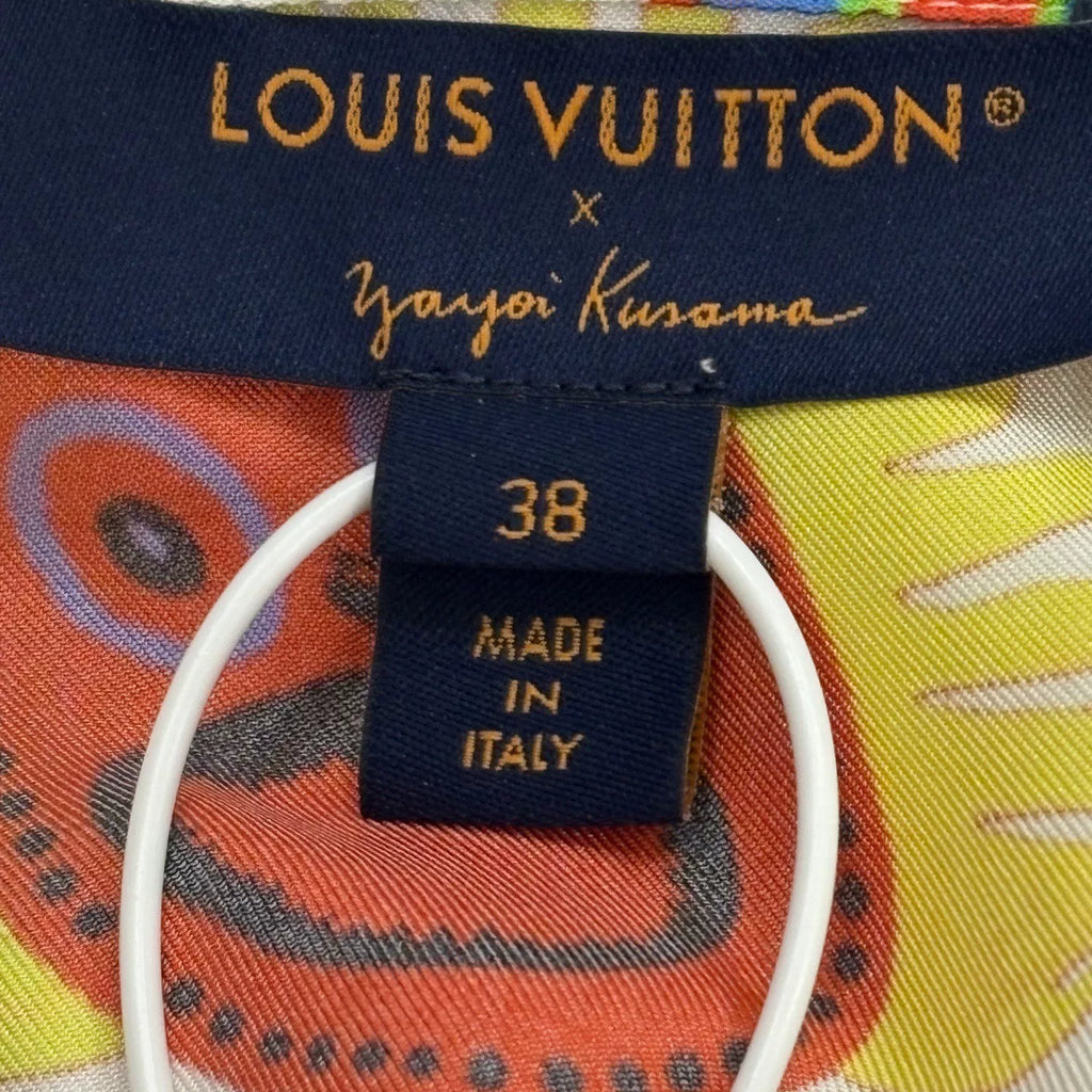 Louis Vuitton LV Yayoi Kusama collaboration white mulberry silk cartoon pattern casual long-sleeve shirt