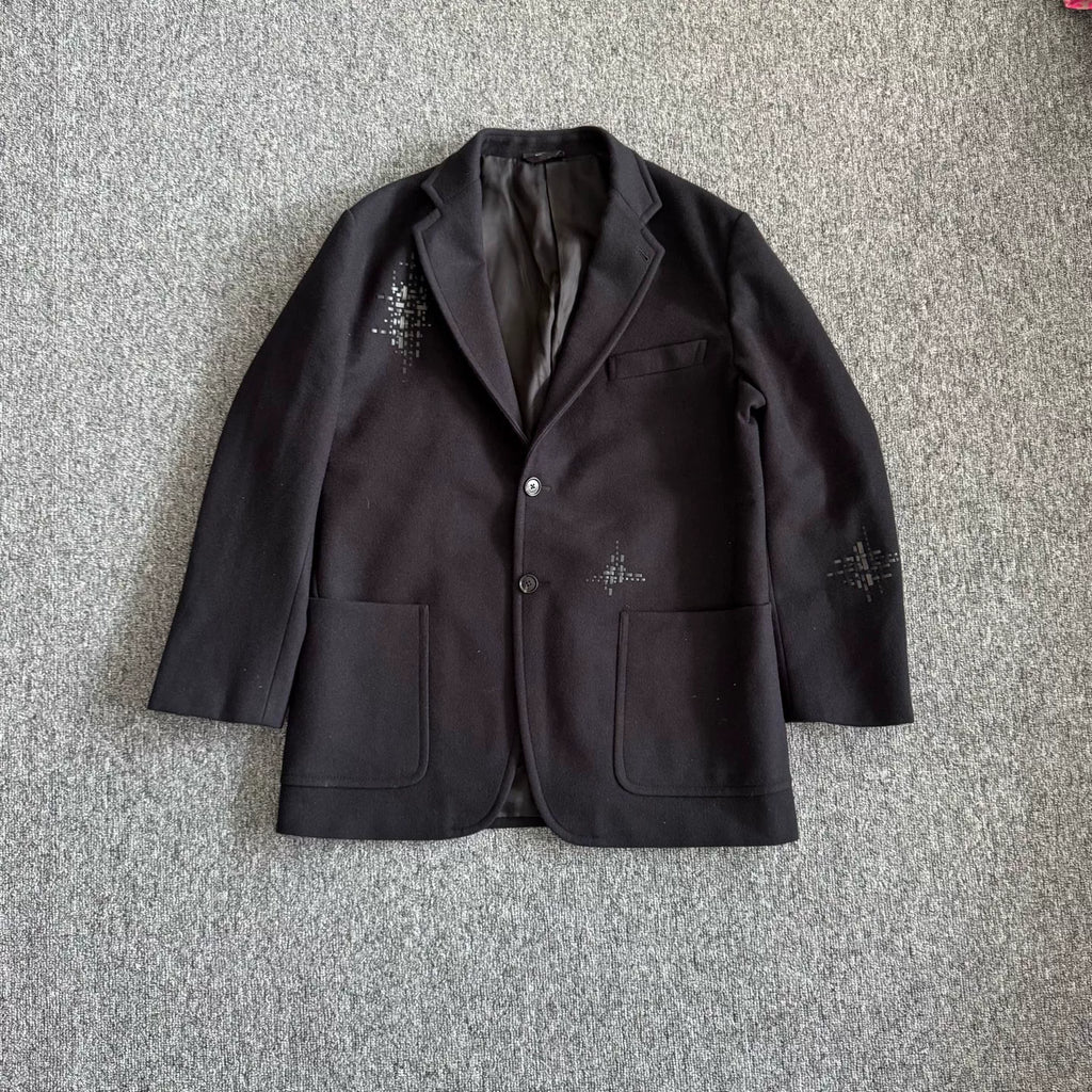 Hermes Pieced Leather Cashmere Coat