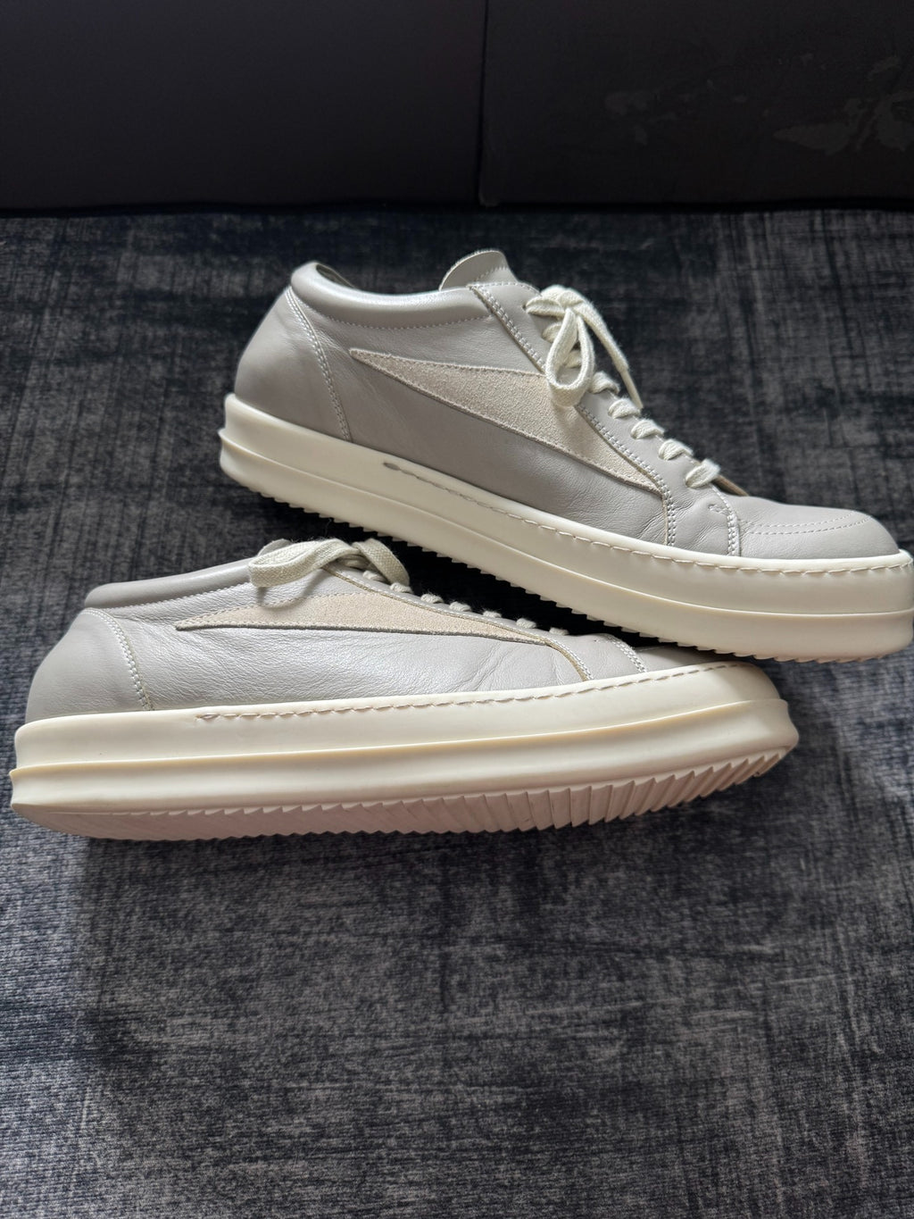 Rick Owens Grey Low Top Sneakers