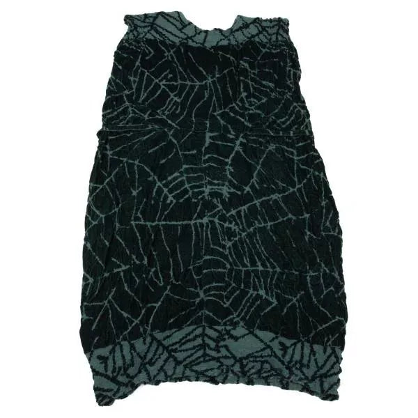 Issey Miyake Vintage Green Patterned Pleated Dress