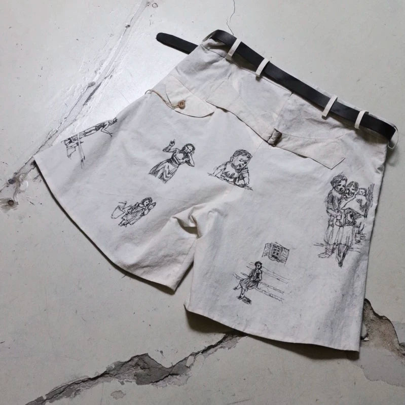 ARCHIVIO J.M.RIBOT hand-painted shorts