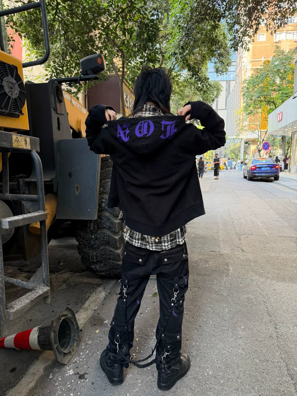 Vlone SS18 Black & Purple Cargo Bondage Pants