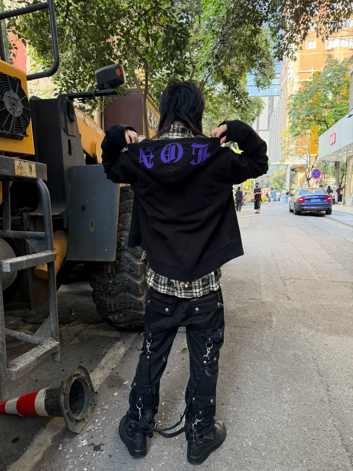 Vlone SS18 Black & Purple Cargo Bondage Pants