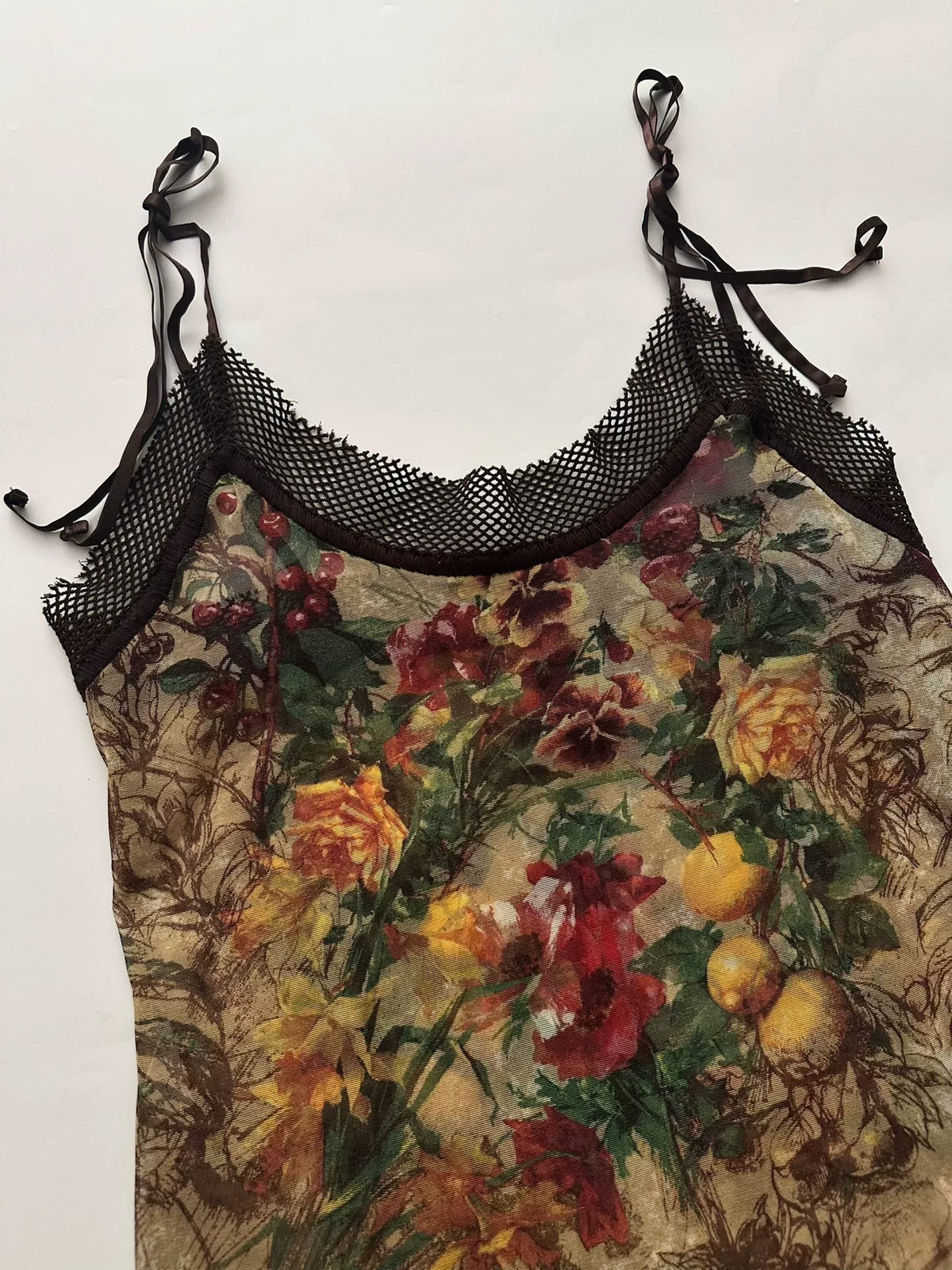 Jean Paul Gaultier 1999 Mesh Print Top