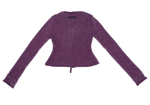 Jean Paul Gaultier Vintage Purple Zip-Up Knit Sweater