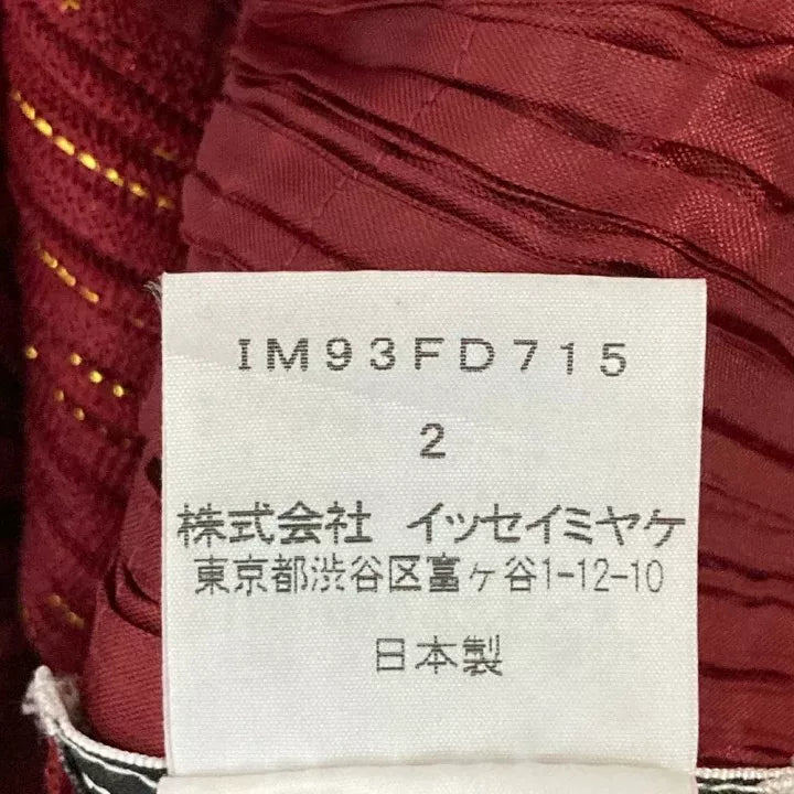 Issey Miyake AW09 Red Gold Thread Pleated Top