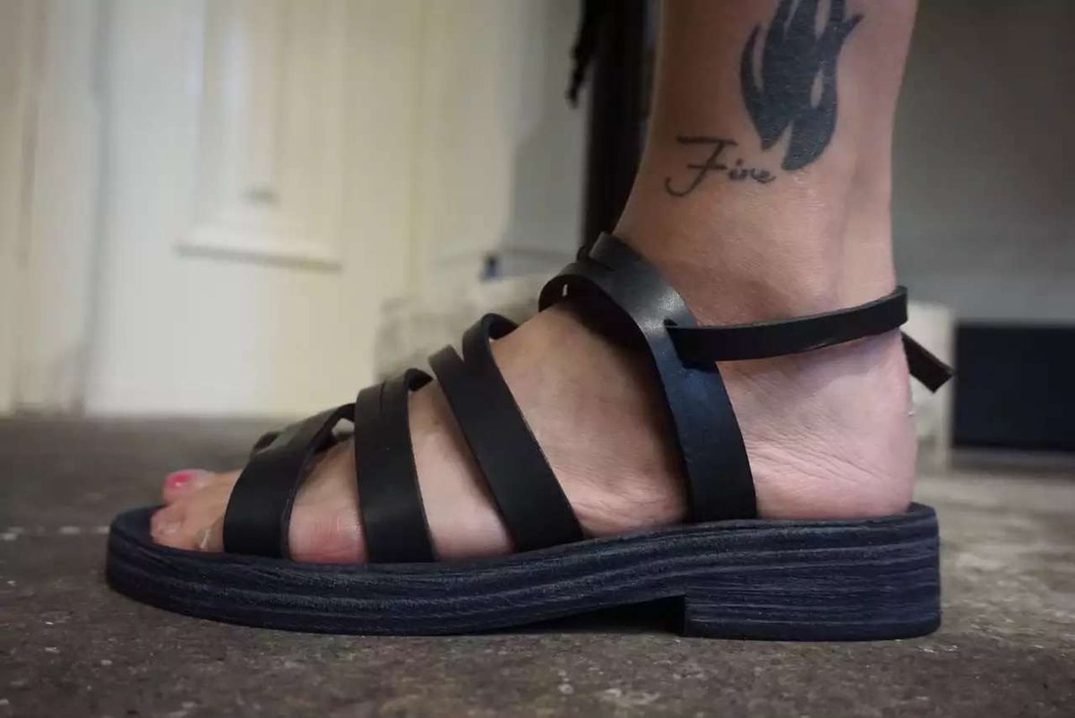 M.A+ Gladiator Leather Sandals