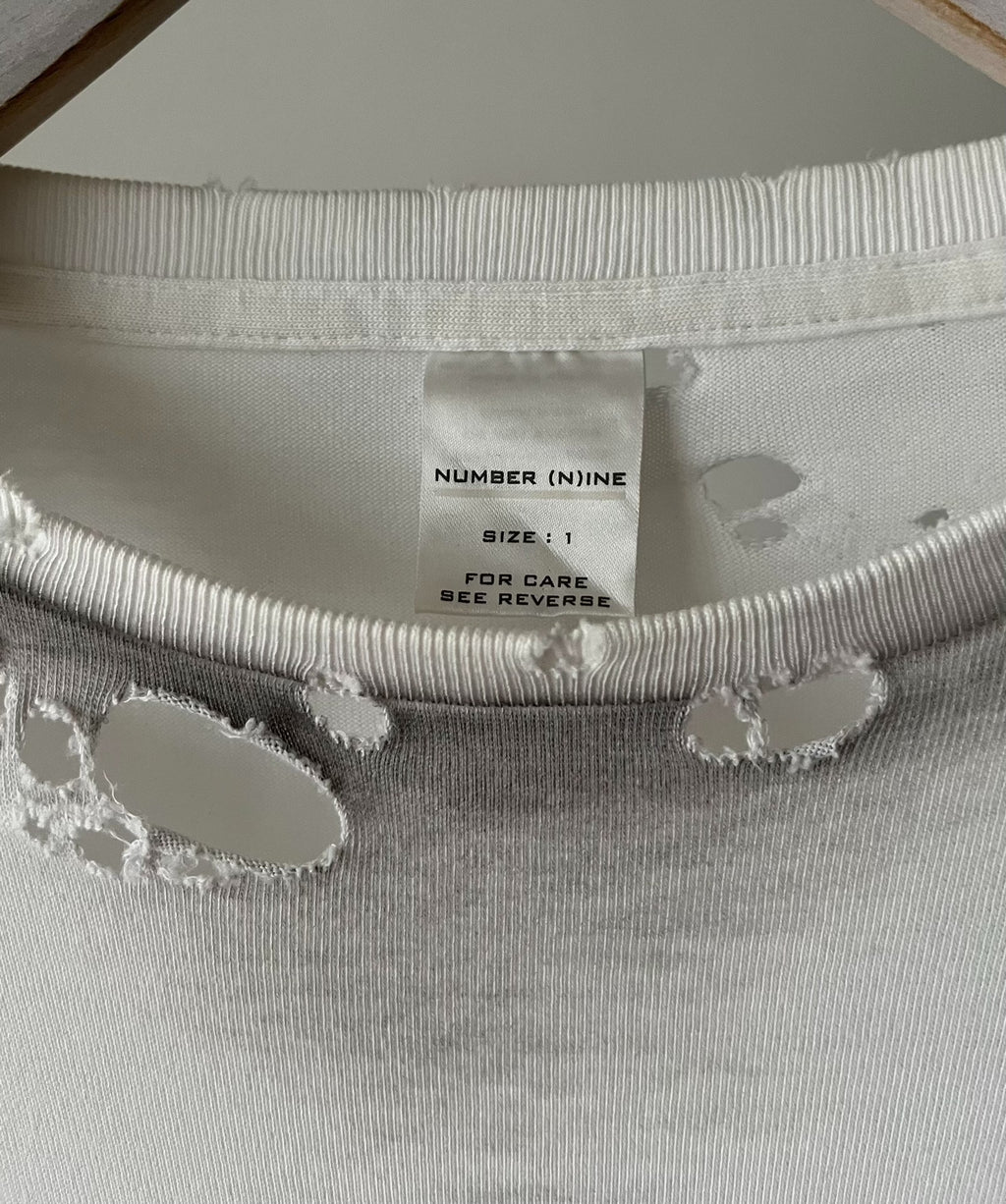 Number (N)ine 2002SS MODERN AGE Distressed Waffle Long Sleeve Shirt