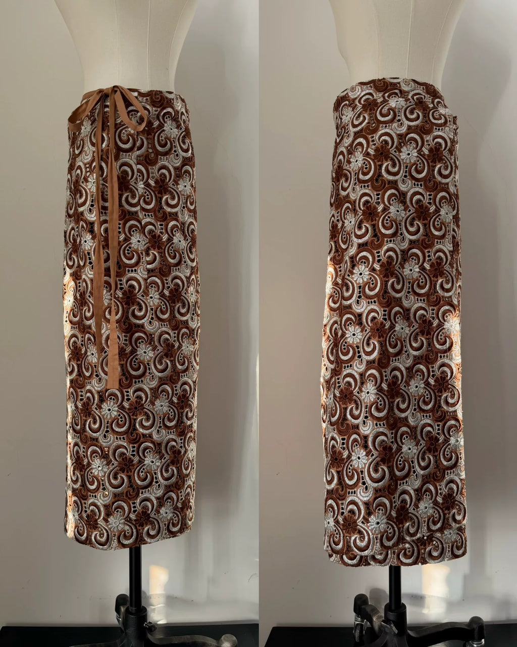 Comme Des Garcons Midi Silver Skirt