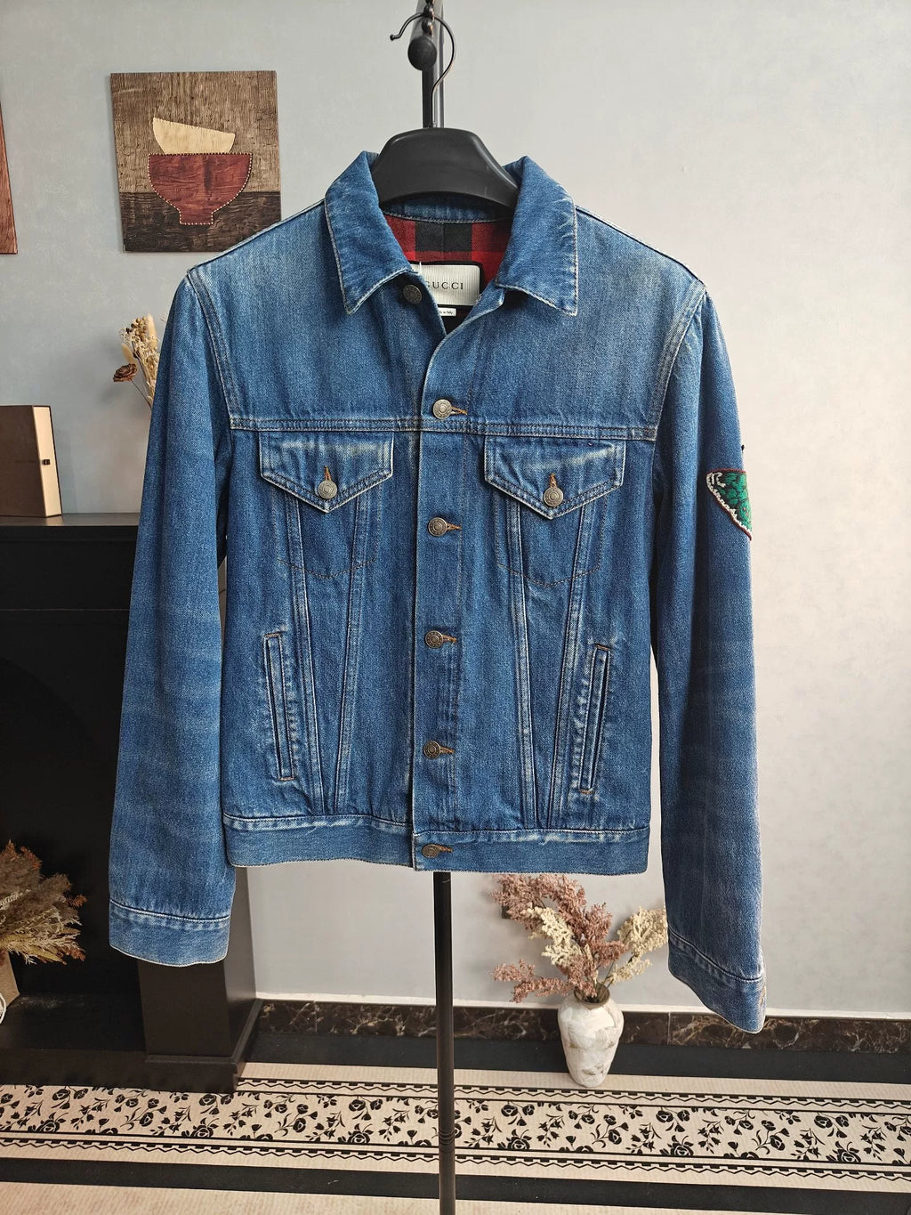 Gucci Tiger Embroidered Denim Jacket