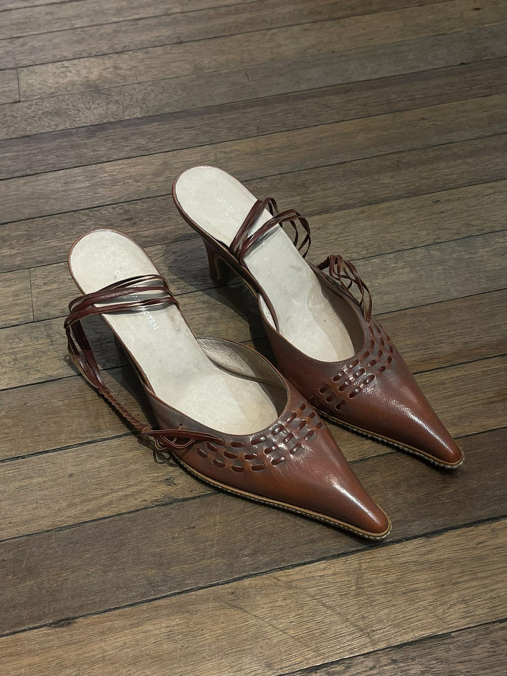 Dries Van Noten 90s Multi-Strap Pointed-Toe Thin High-Heel Shoes