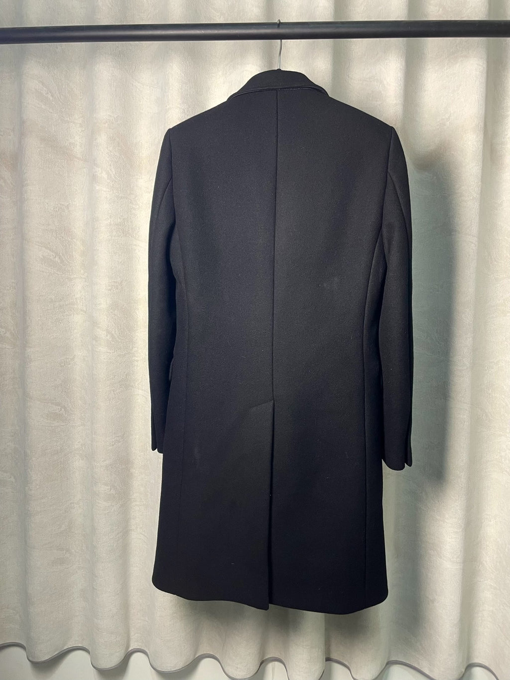 Saint Laurent FW16 Black Single-Breasted Wool Coat