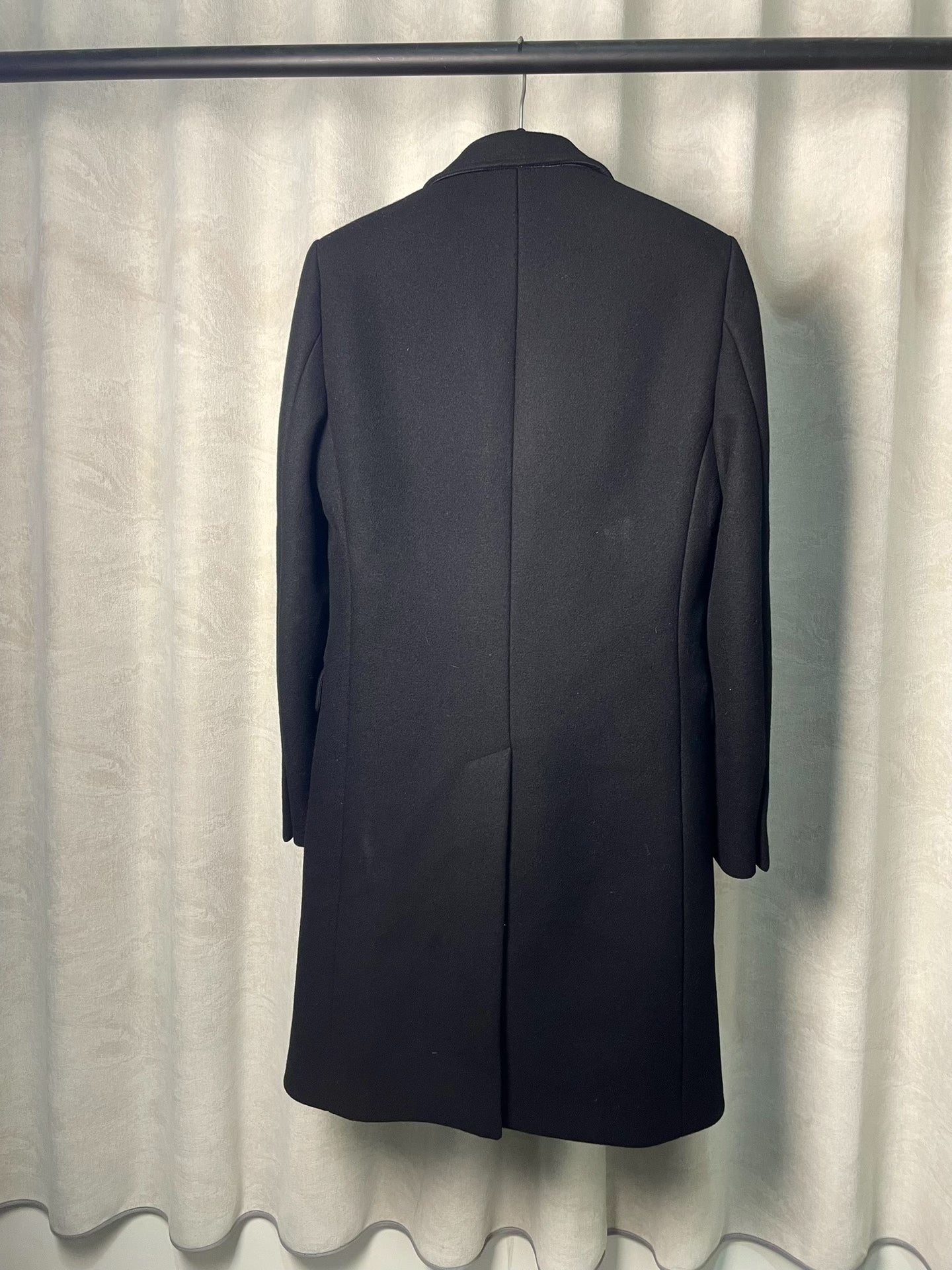 Saint Laurent FW16 Black Single-Breasted Wool Coat