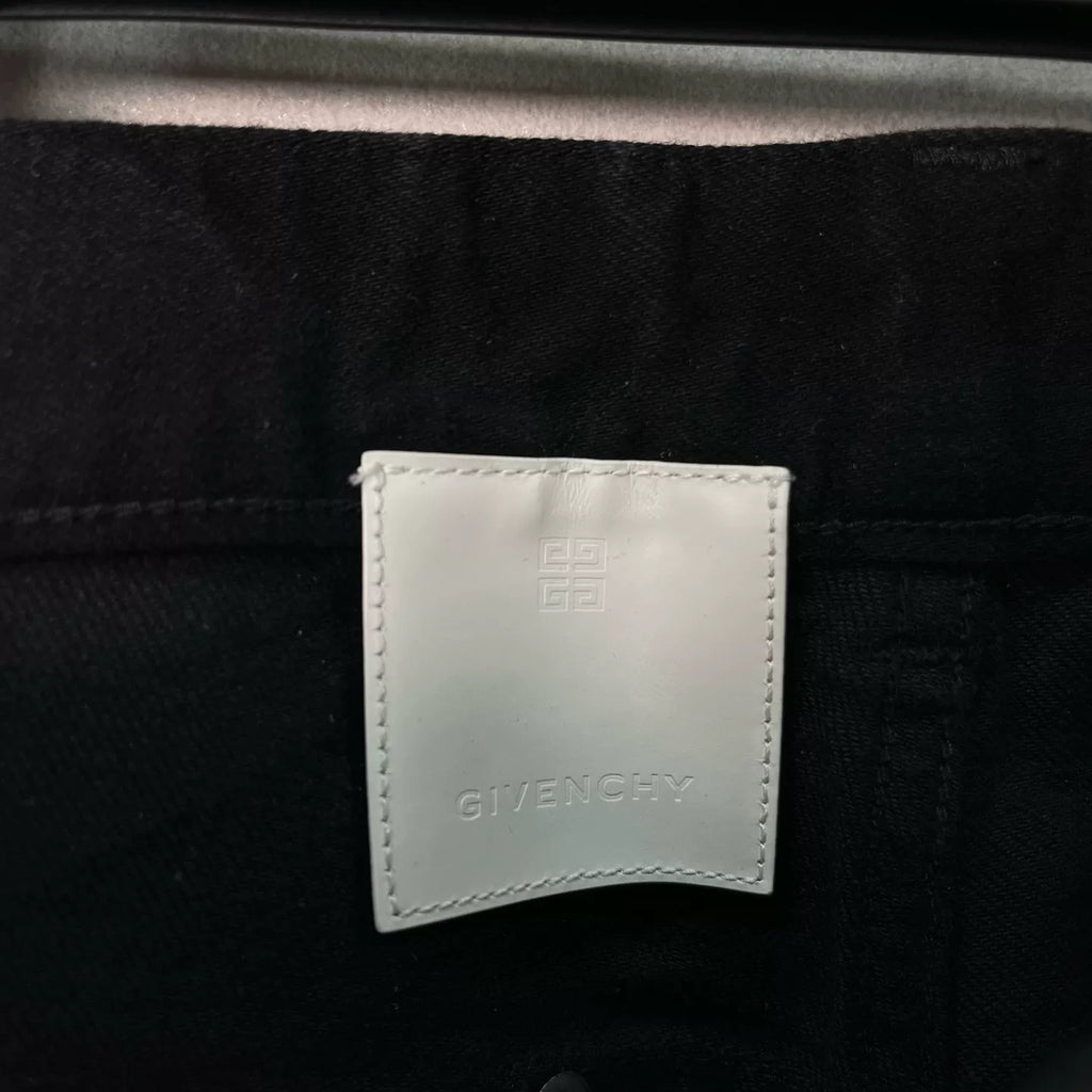 Givenchy Crack Painted Zip-Up Denim Jeans