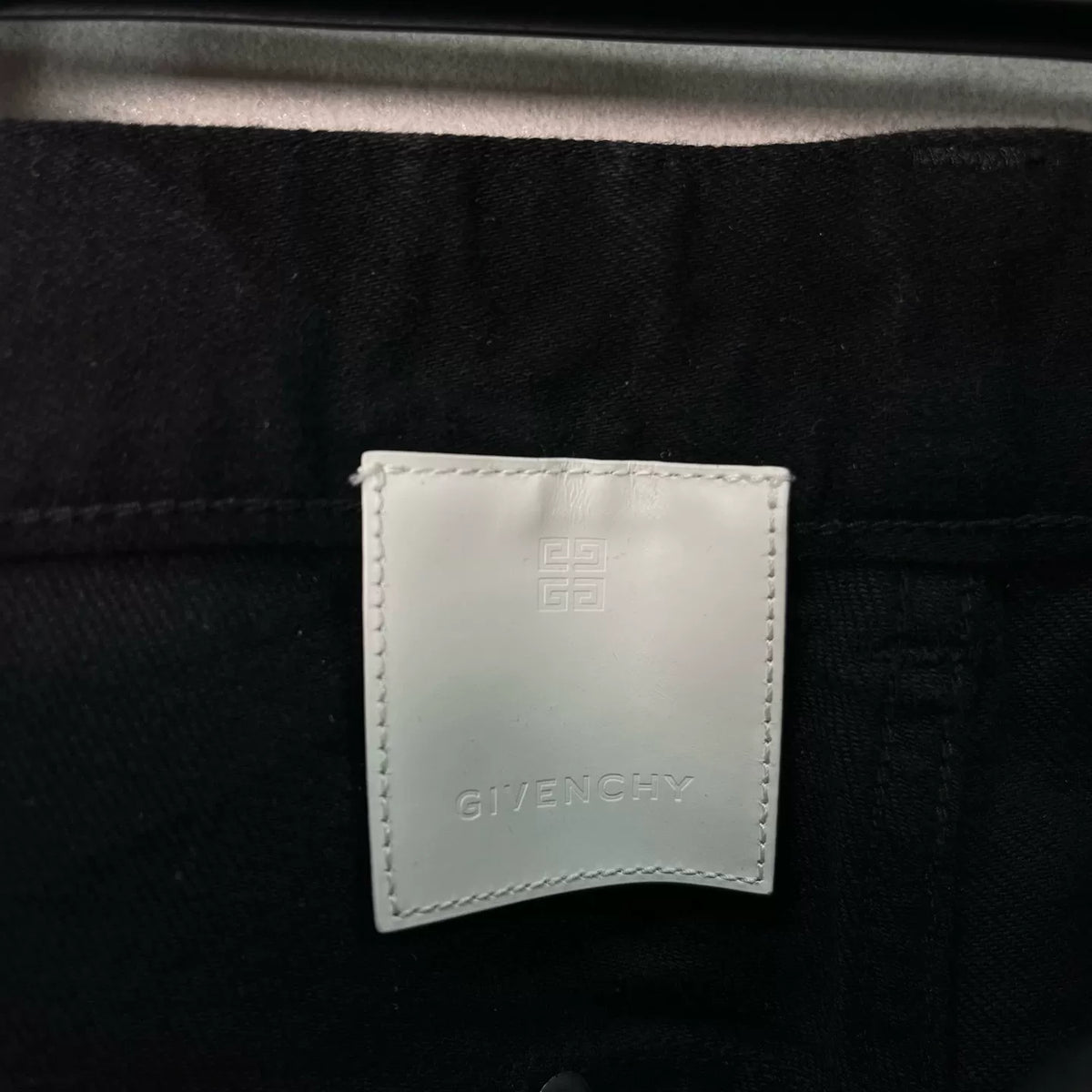 Givenchy Crack Painted Zip-Up Denim Jeans