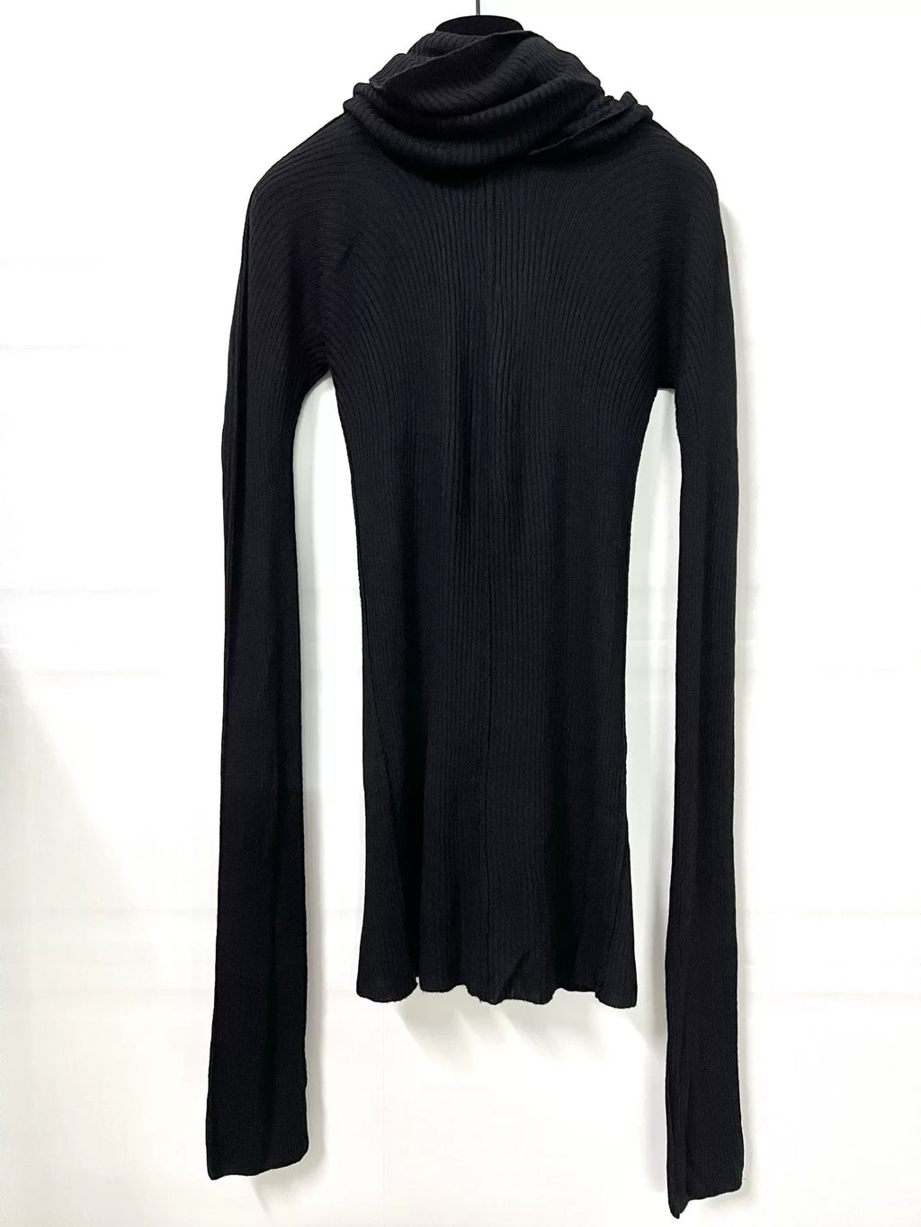 AW09 Comme des Garçons Black Double-Layer Interactive Draped High Collar Silk-Blend Knit Top