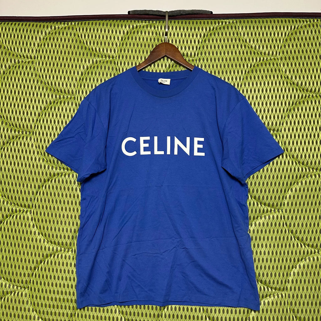 Celine Big Letter Logo Crew Neck Cotton T-Shirt