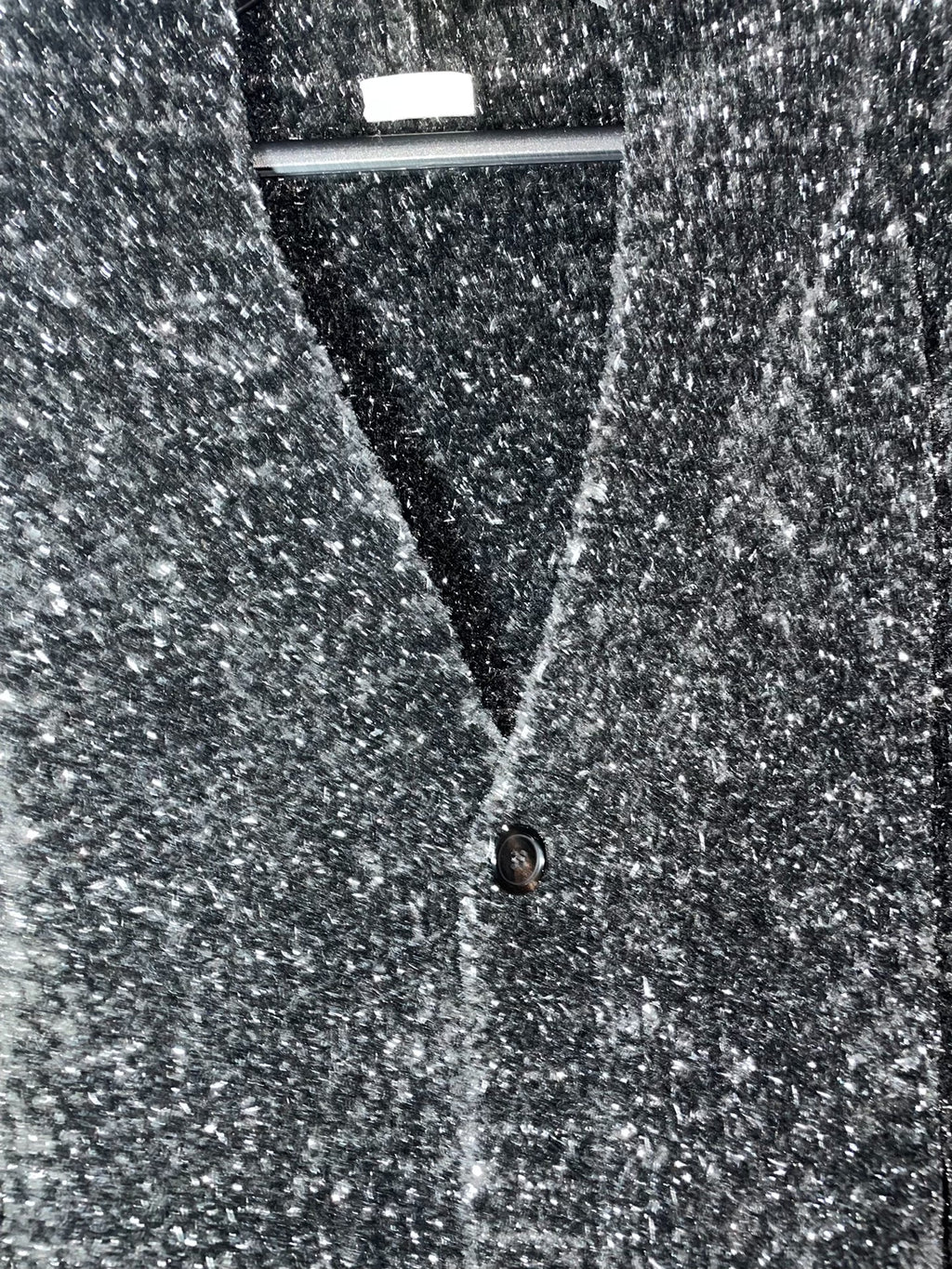 Saint Laurent FW19 Black Silver Thread Star Cardigan