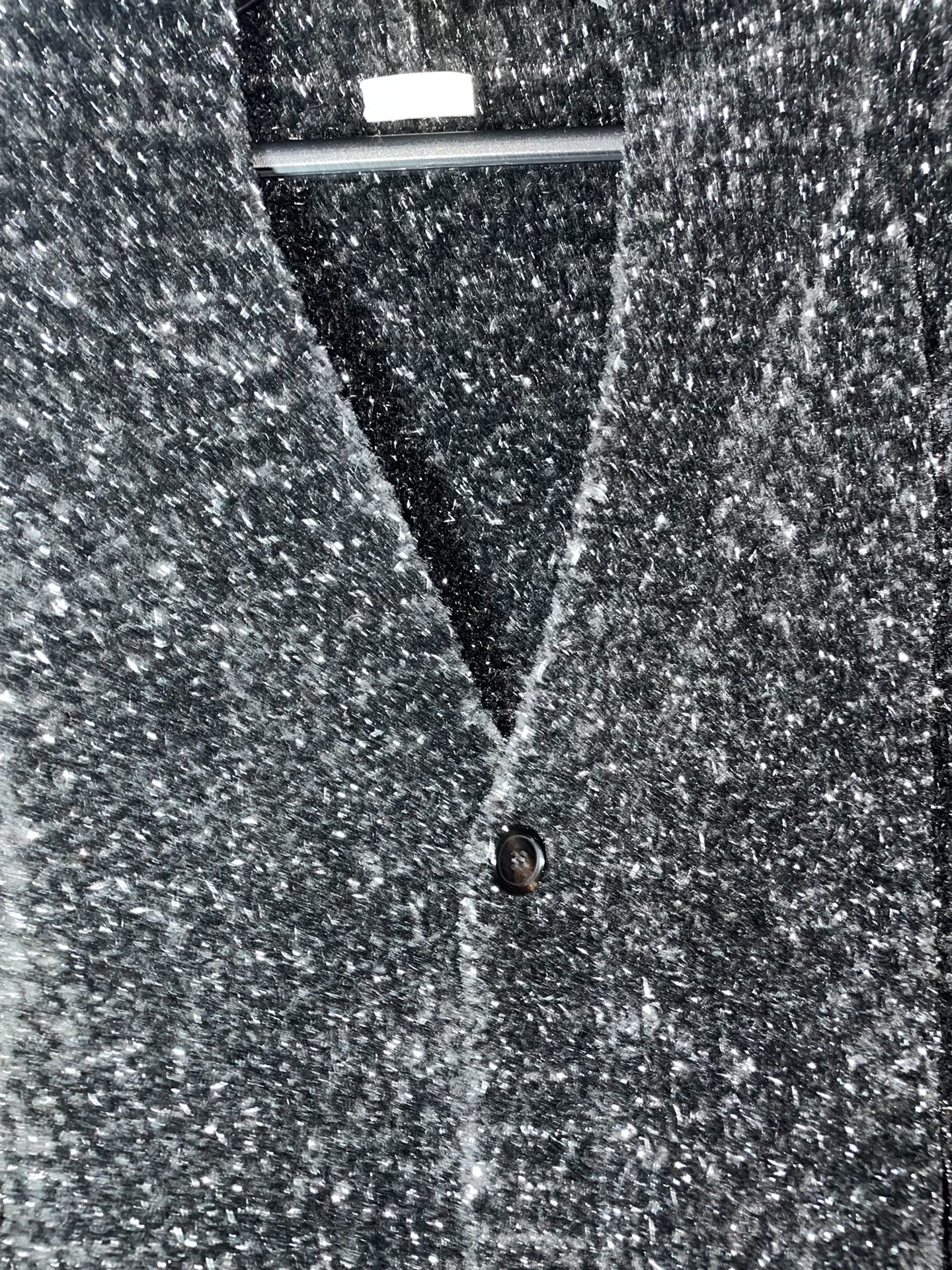 Saint Laurent FW19 Black Silver Thread Star Cardigan