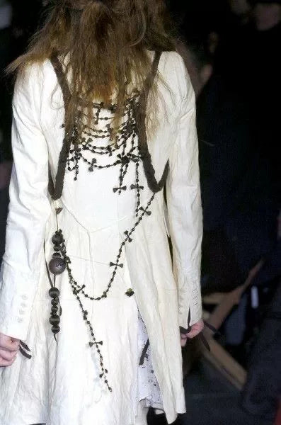 Ann Demeulemeester 11SS White Runway Silk Cotton Tailcoat