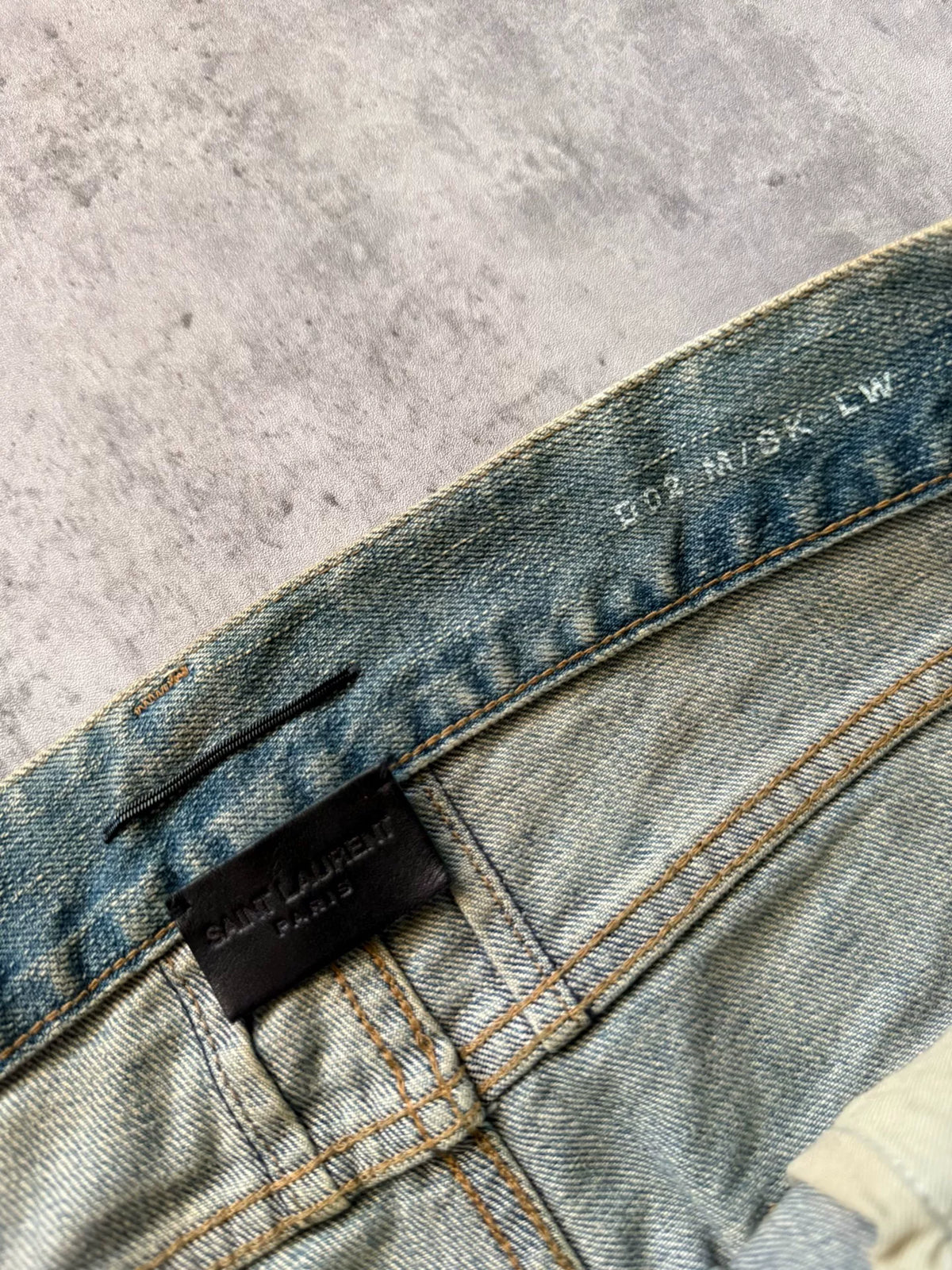 Saint Laurent Paris 16AW D02 Hedi Slimane Blue Distressed Denim Jeans by Hedi Slimane