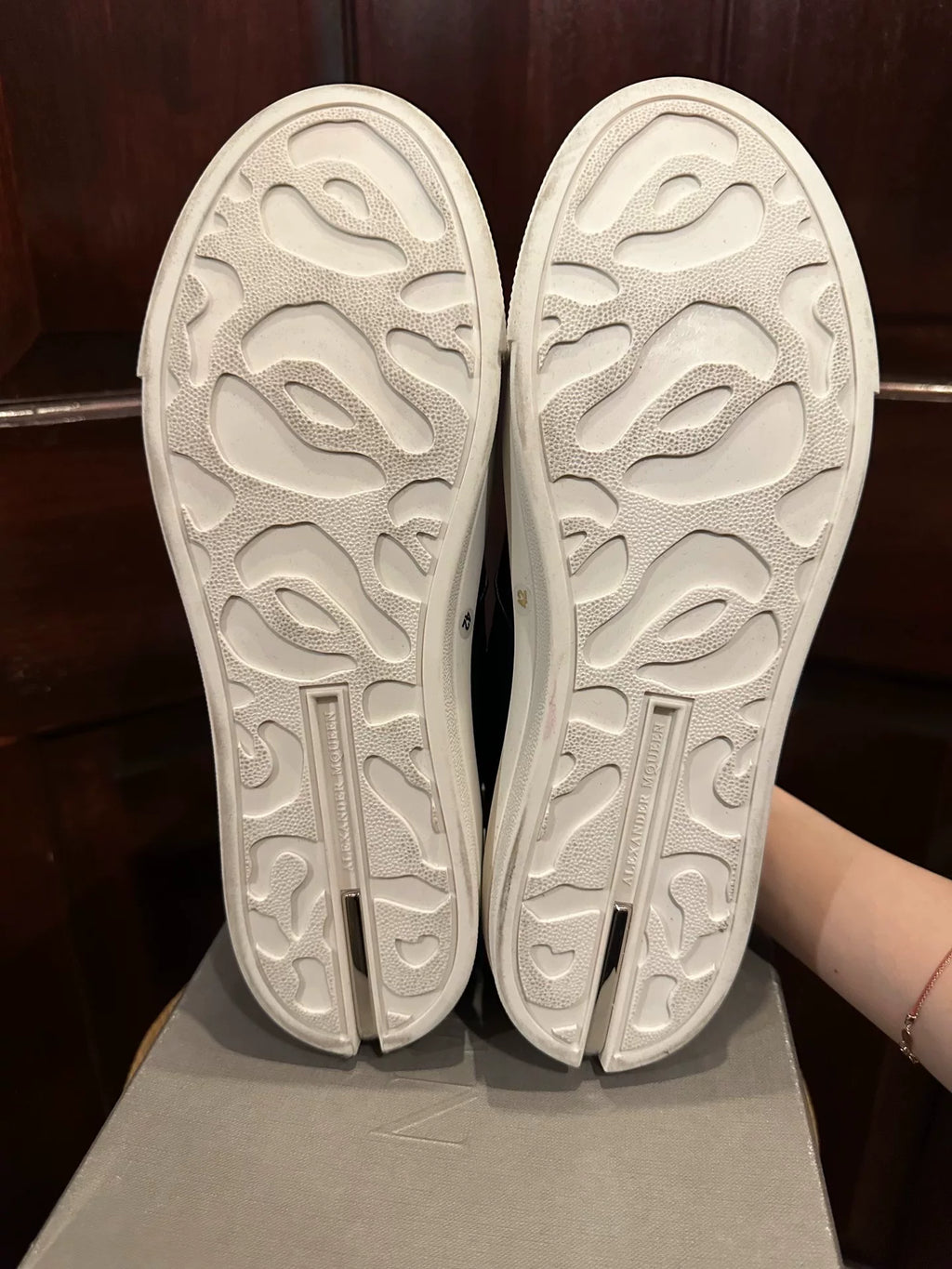 Alexander McQueen Hummingbird Embroidered Calfskin Slip-On Sneakers