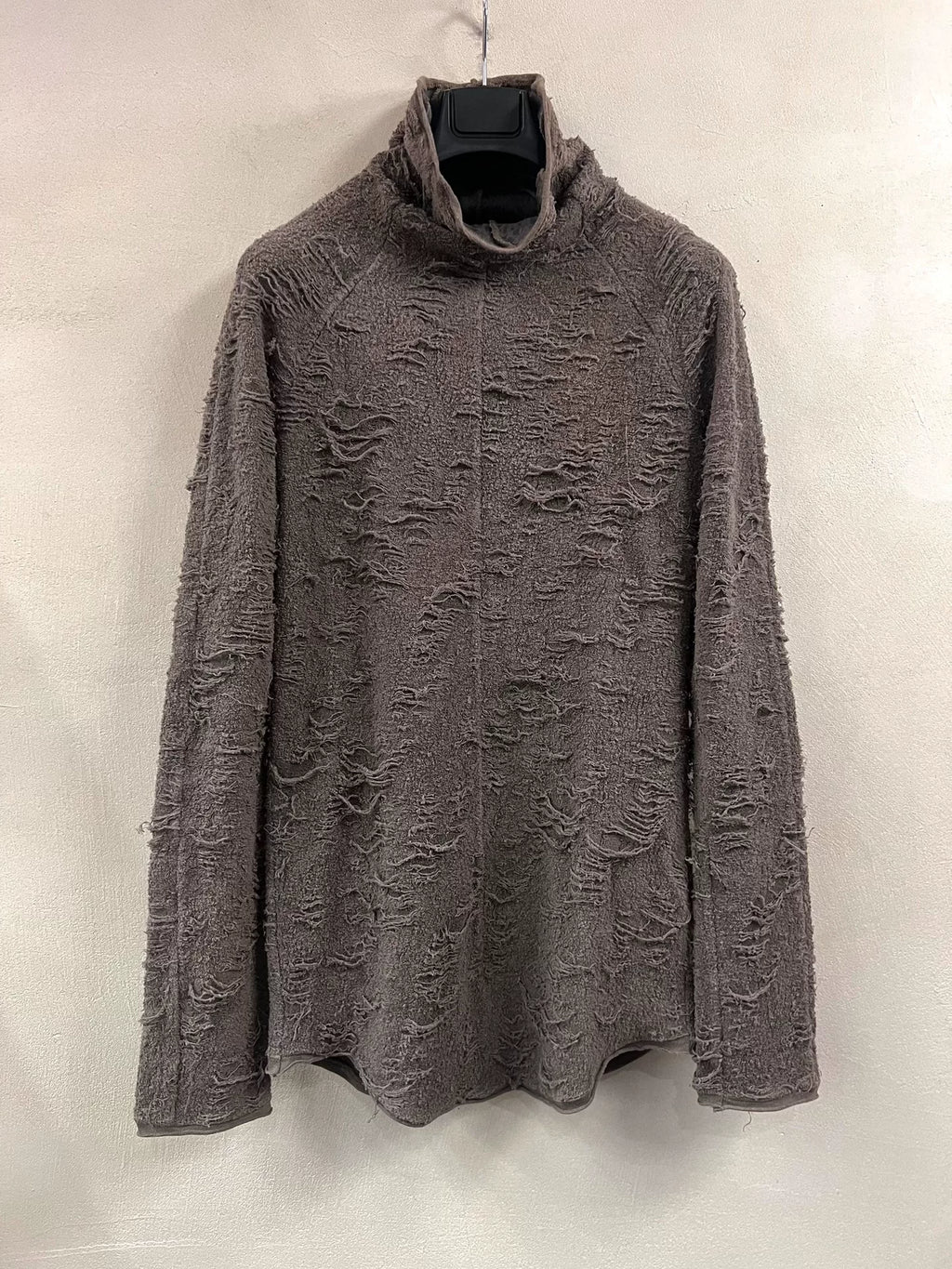 Julius FW13 _7 Long Sleeve Distressed Gray Wool Top