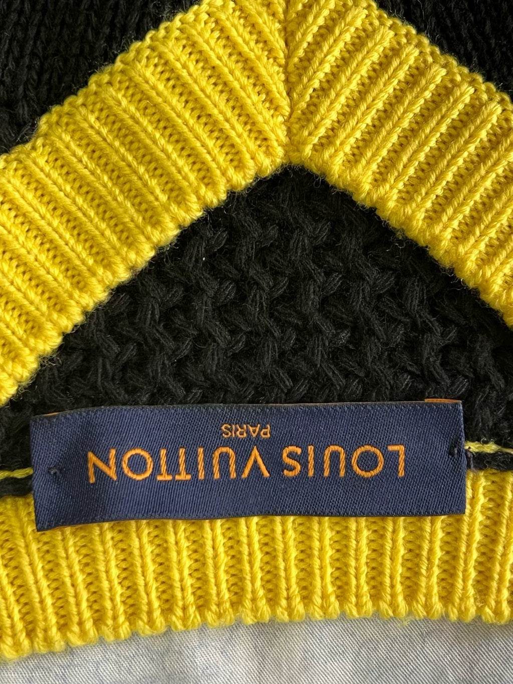 Louis Vuitton Black Yellow Flame Logo Sweater
