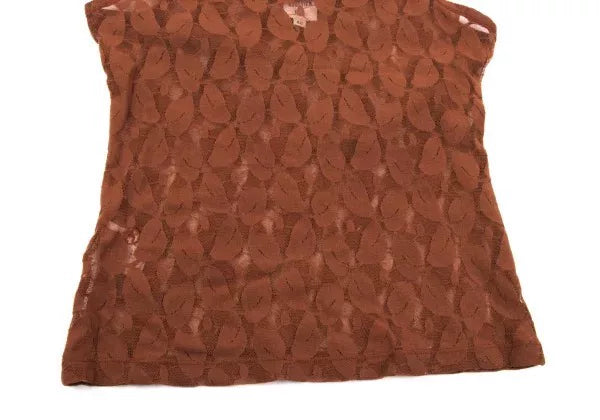 Jean Paul Gaultier Vintage Brown Cut-Out Floral Top