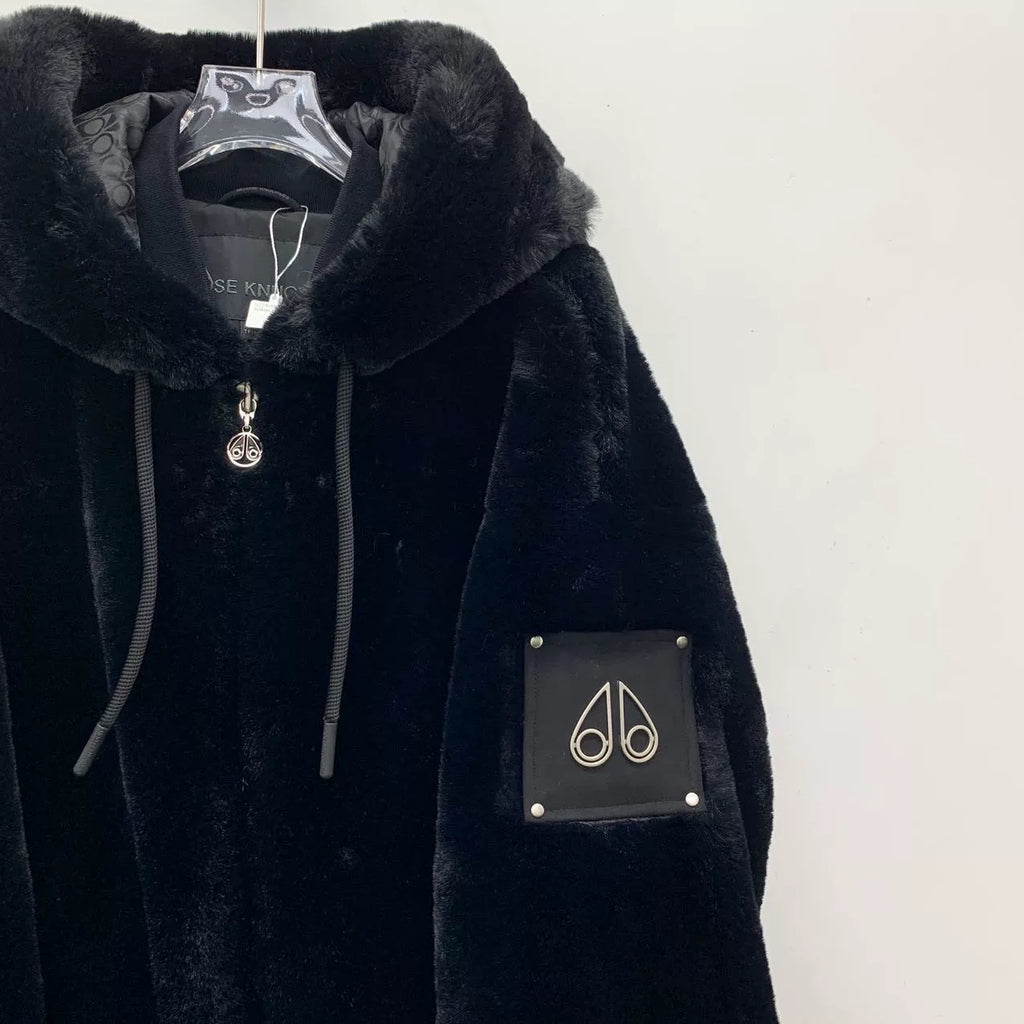 Black Knuckles Logo Hooded Drawstring Zip-Up Jacket