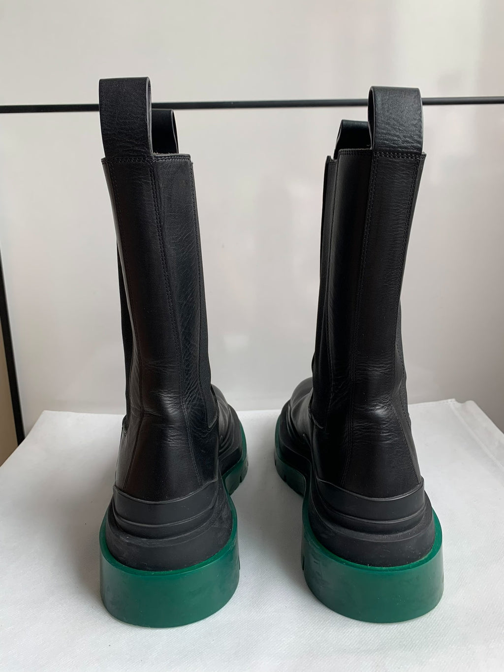 Bottega Veneta Black Green Thick-Sole Calf Boots
