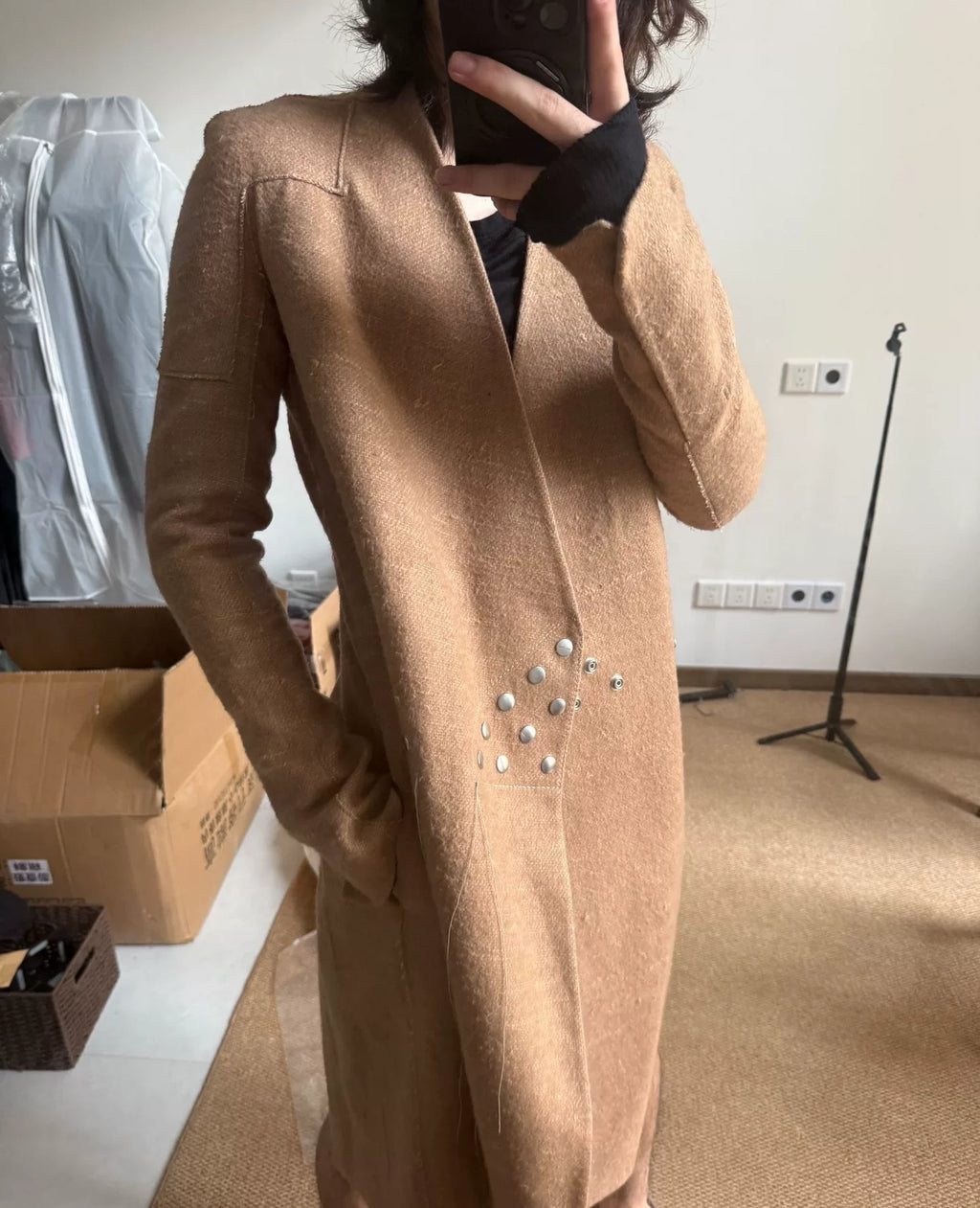 Rick Owens FW18 Camel Hair Linen Sisyphus Jacket