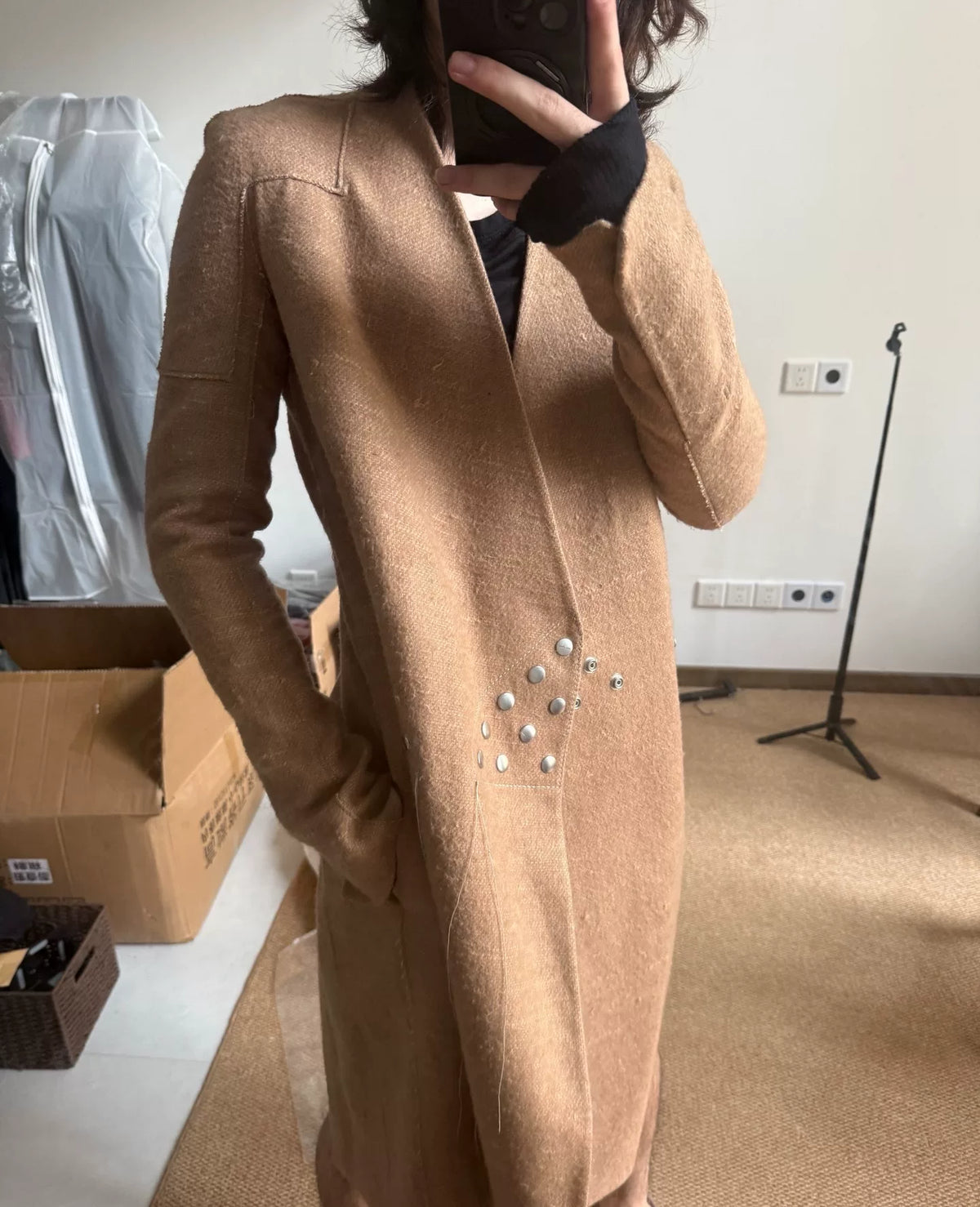 Rick Owens FW18 Camel Hair Linen Sisyphus Jacket