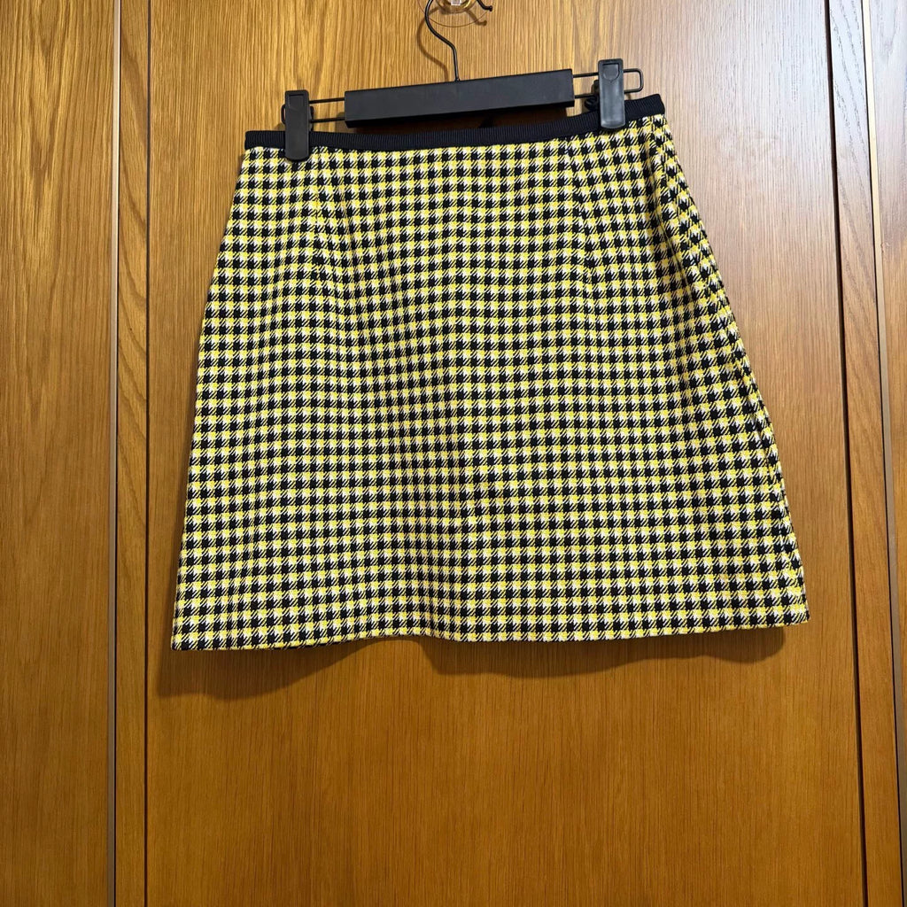 Miu Miu Bow Houndstooth Skirt