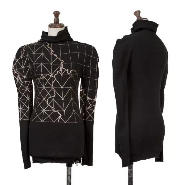 Issey Miyake Vintage Black Patterned Top