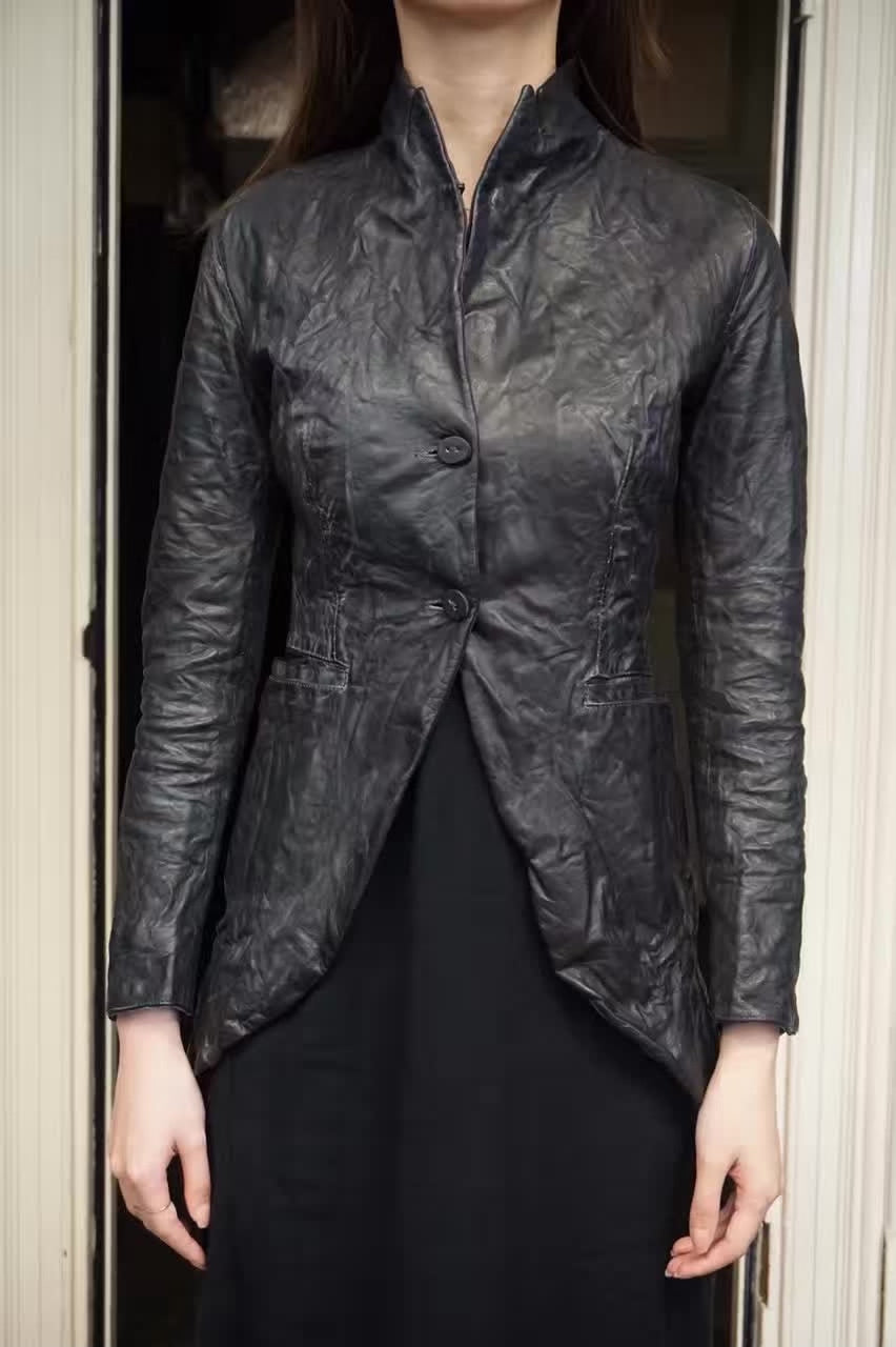 Layer-0 Black H Tait Matte Calfskin Jacket