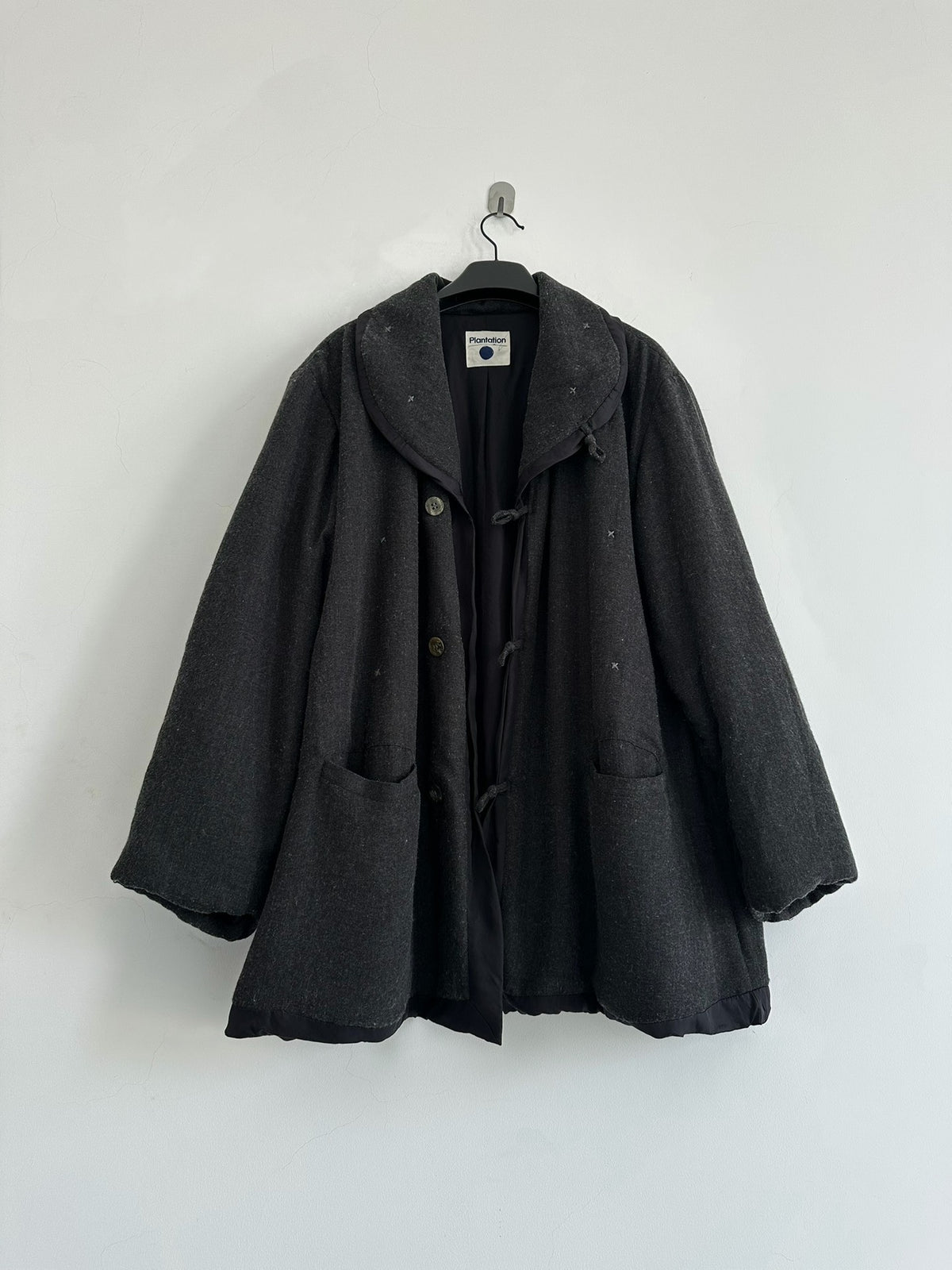 Issey Miyake 1995 Plantation line Dark gray wool frog-button jacket