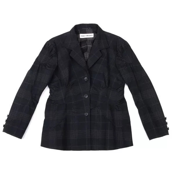 Issey Miyake Vintage Black Plaid Suit Jacket