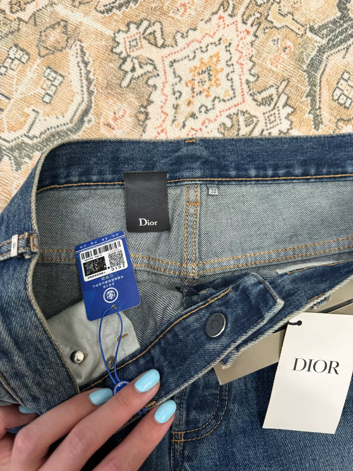 Dior Homme Distressed Dark Blue Skinny Jeans