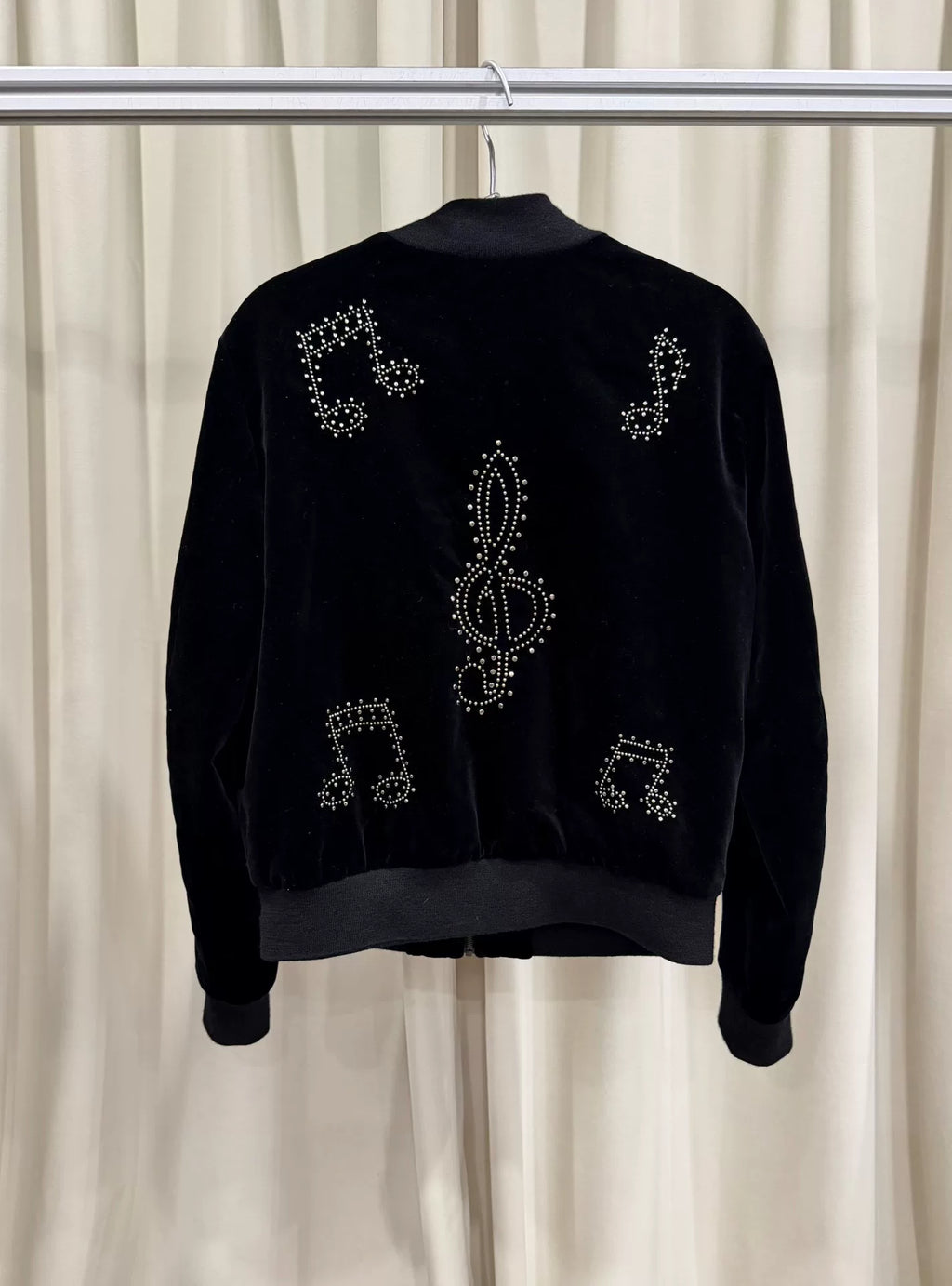 Saint Laurent Black Velvet Music Note Jacket