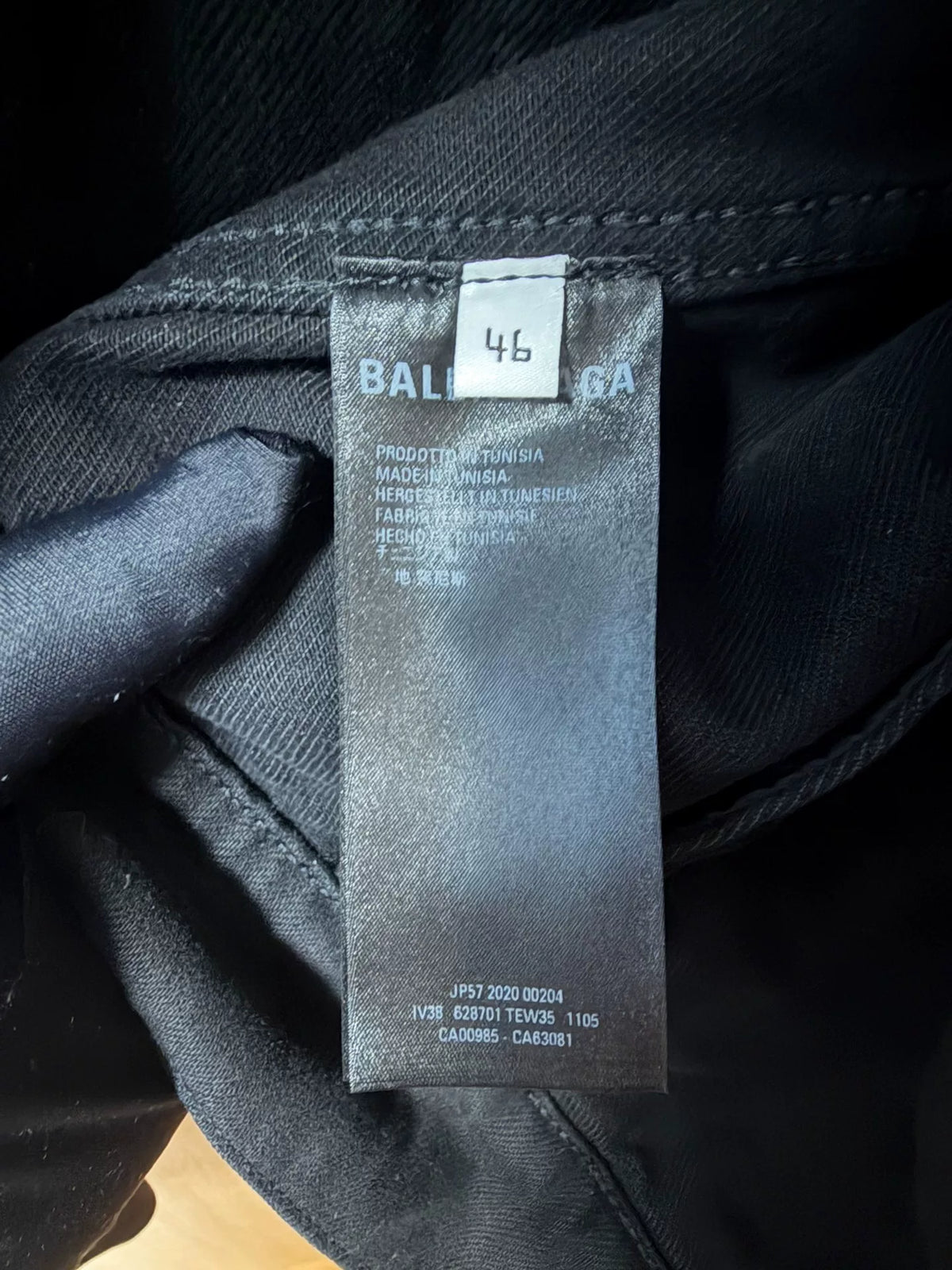 Balenciaga Paris Black Crew Embroidered Denim Jacket