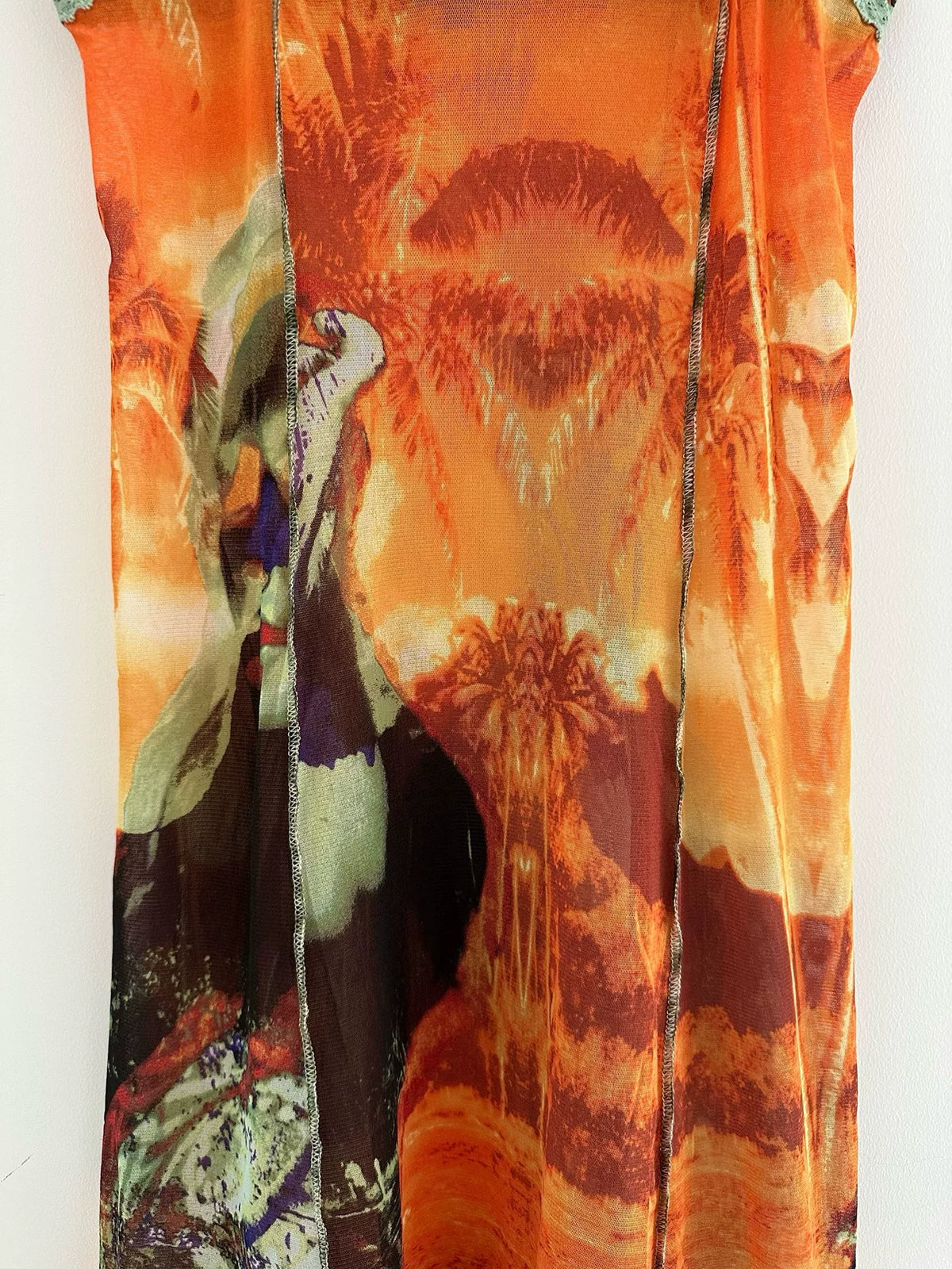 Jean Paul Gaultier sunset portrait print slip dress