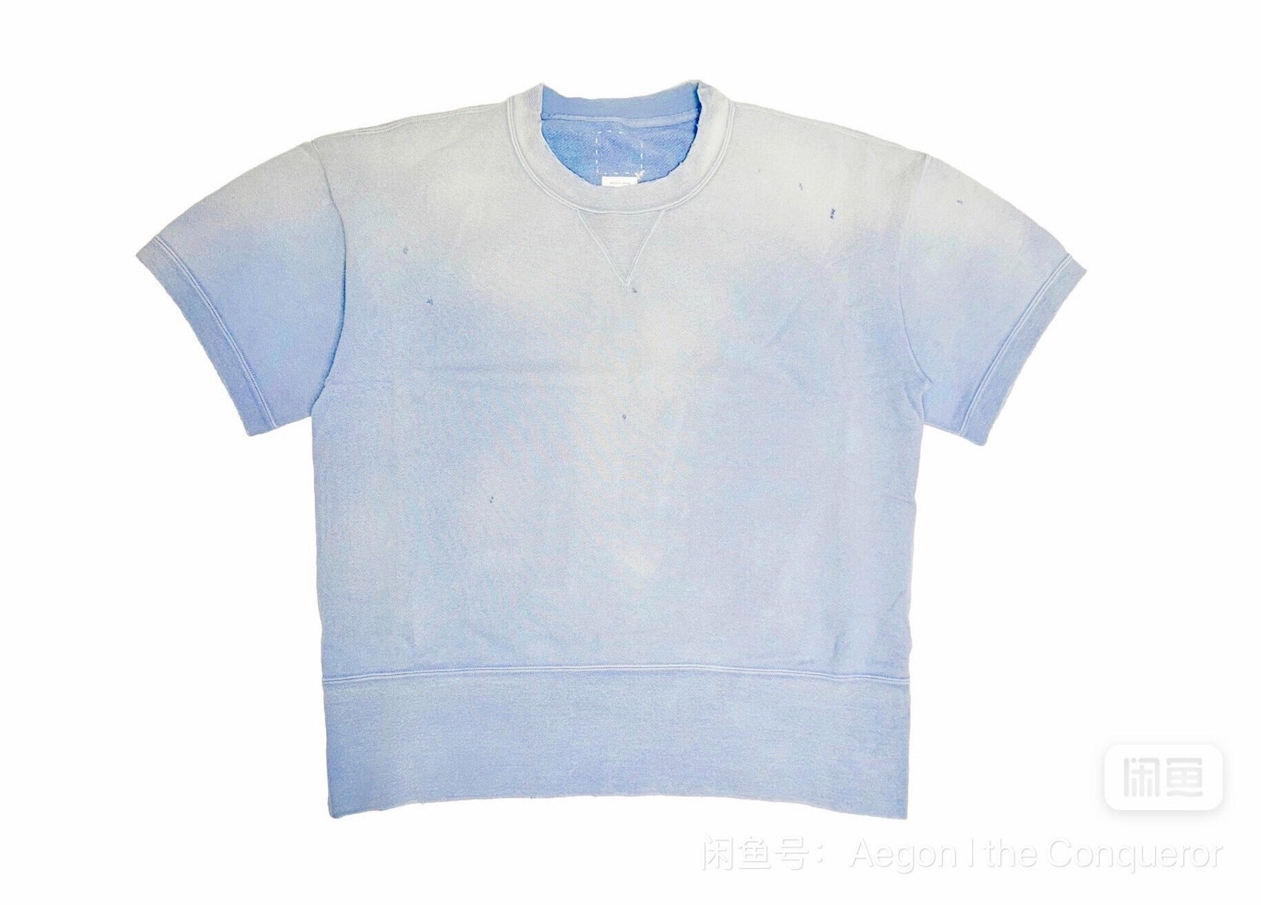 Visvim 23SS Court Sweat S/S Crash Distressed Short Sleeve Sweatshirt
