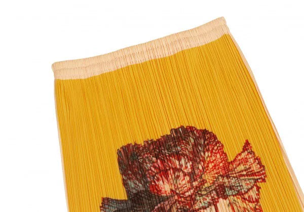 Issey Miyake Vintage Yellow Carnation Pleated Skirt