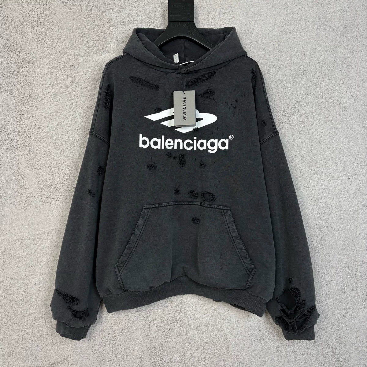 Balenciaga Black 3B Distressed Hole Sweater